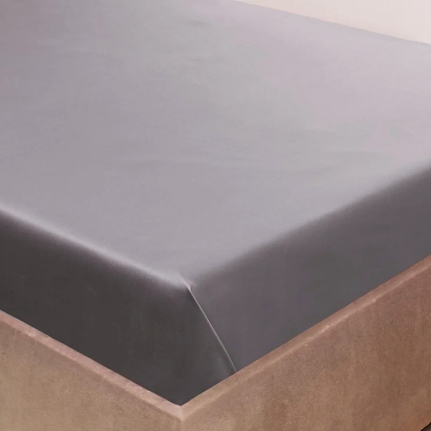 Valeron Luna Pamuk Saten King Çarşaf Antrasit