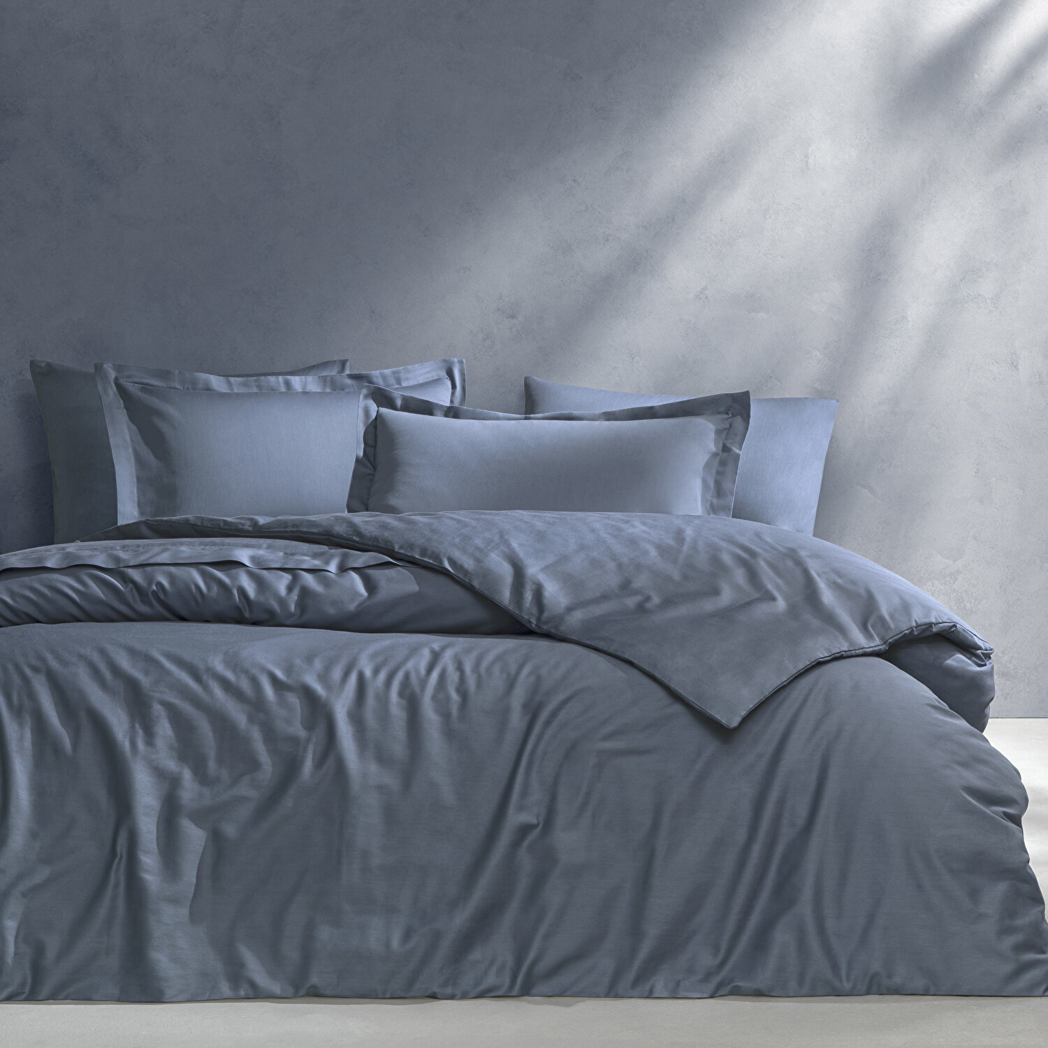 Linens Mix&Match Pamuk Tek Kişilik Saten Nevresim Kılıfı indigo