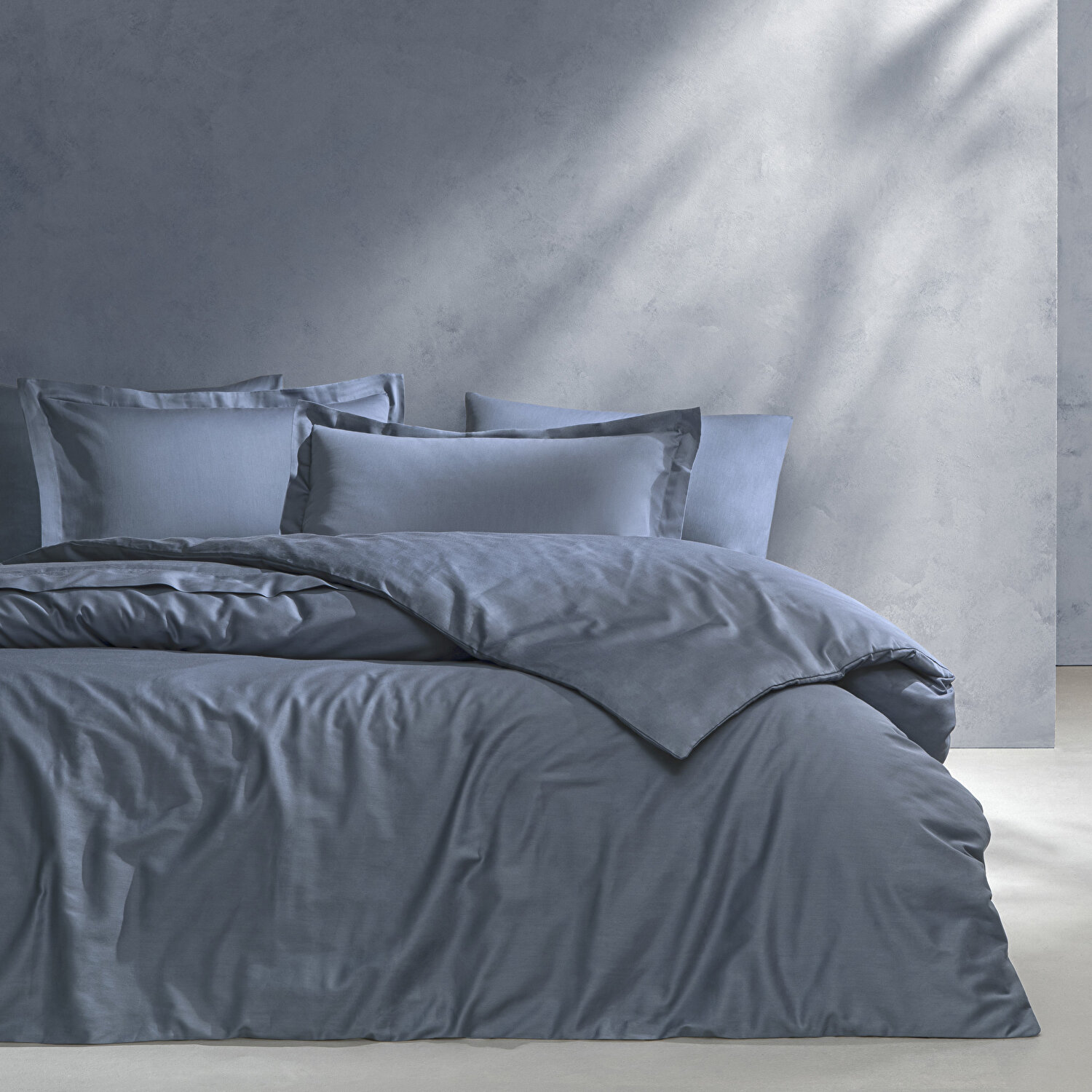 Linens Mix&Match Pamuk Tek Kişilik Saten Nevresim Kılıfı indigo