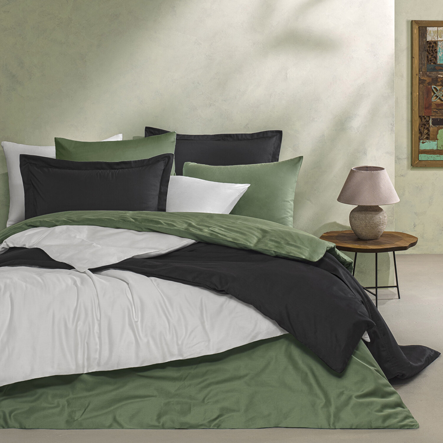 Linens Mix&Match Pamuk Saten 2'li Volanlı Yastık Kılıfı Seti Siyah