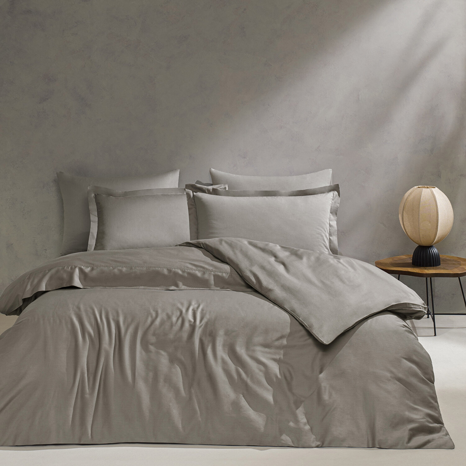 Linens Mix&Match Pamuk Saten 2'li Volanlı Yastık Kılıfı Seti Vizon