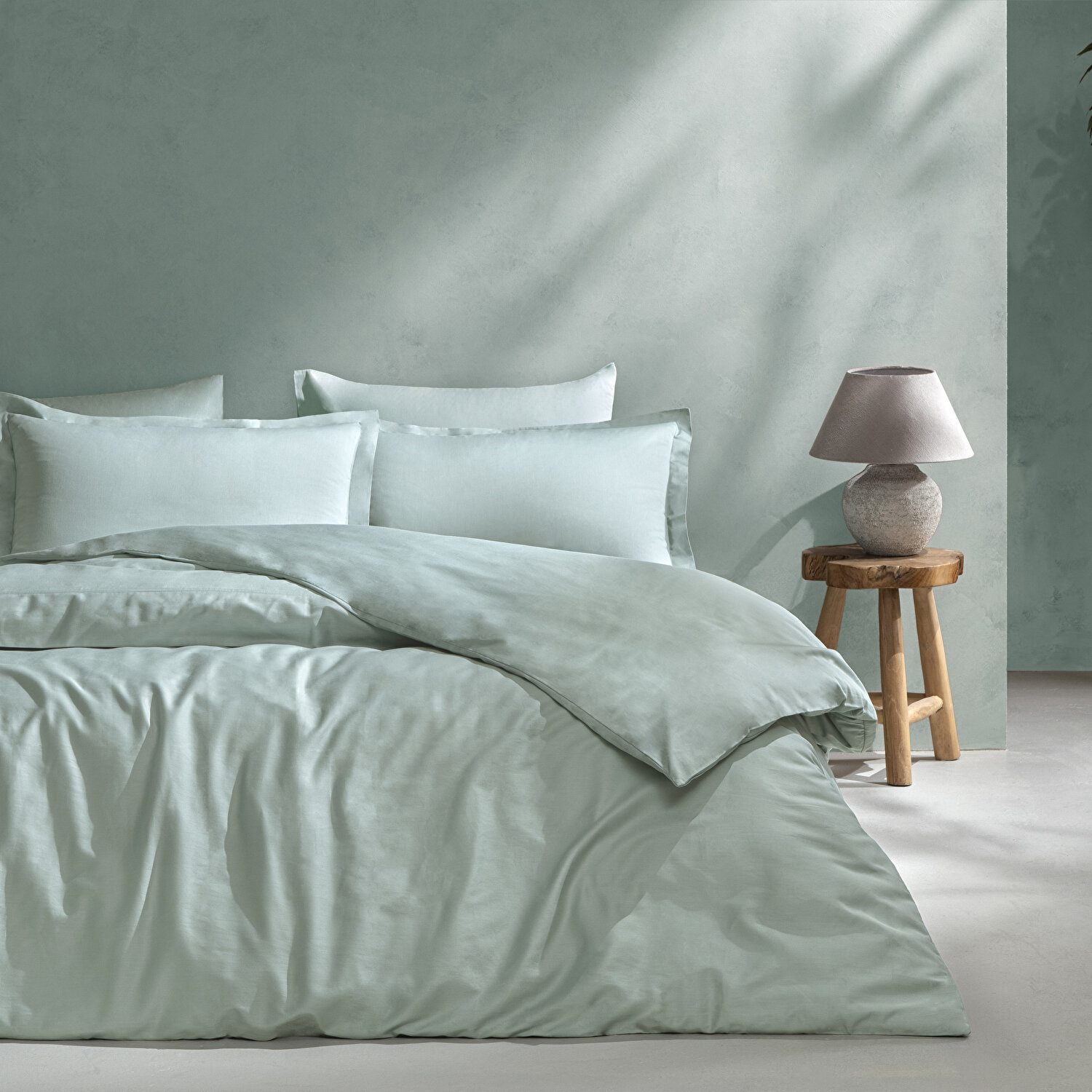 Linens Mix&Match Pamuk Saten 2'li Volanlı Yastık Kılıfı Seti Yeşil