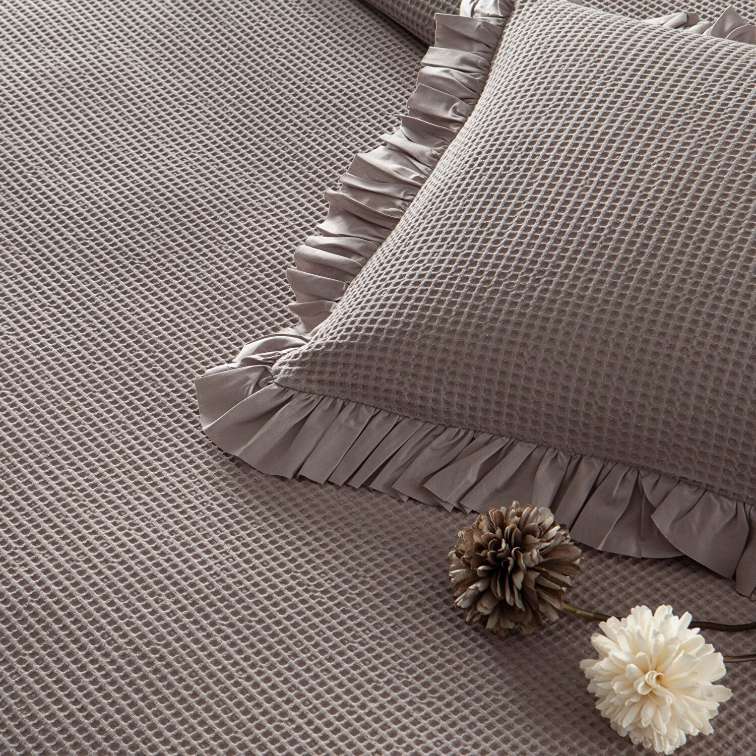 Linens Bsp Çift Kişilik Yatak Örtüsü Seti Vizon