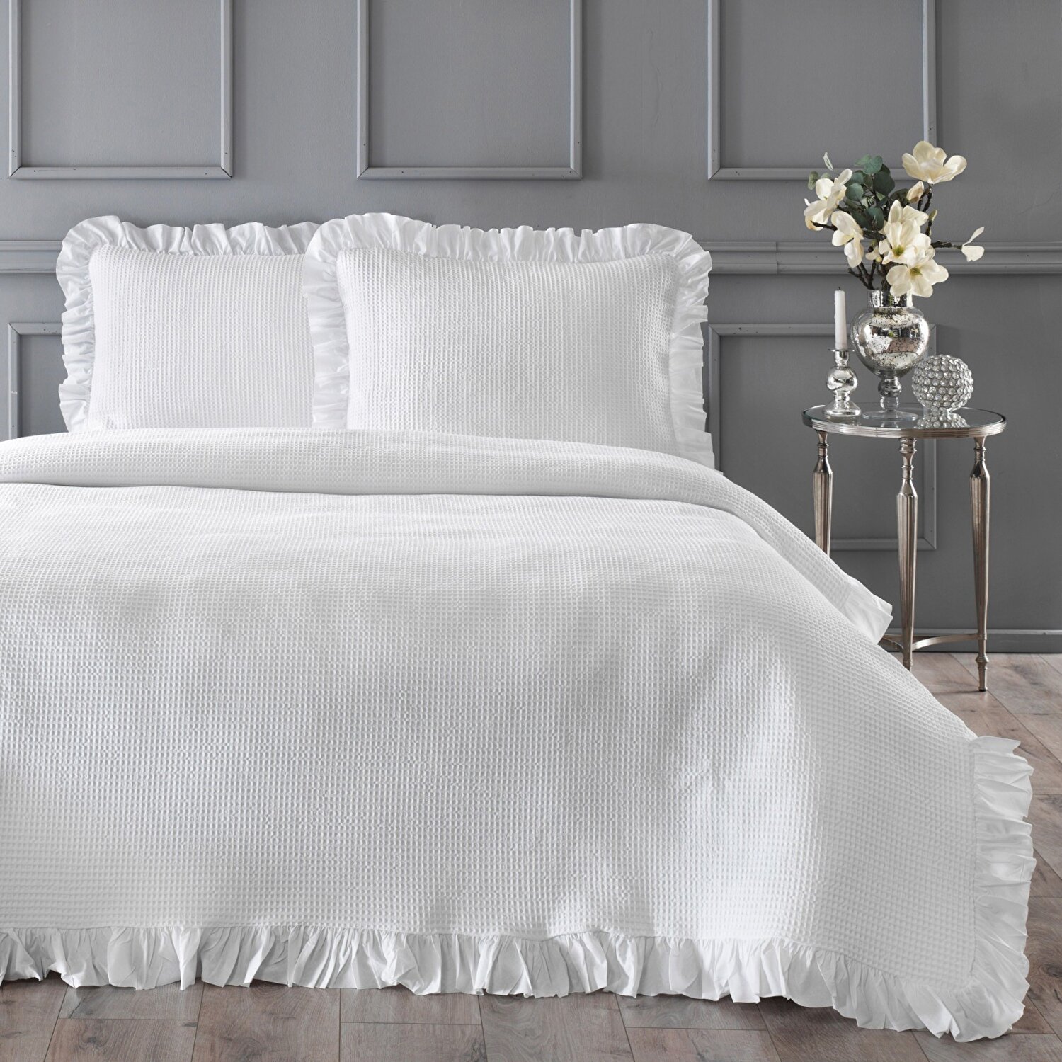 Linens Bsp Tek Kişilik Yatak Örtüsü Seti Beyaz