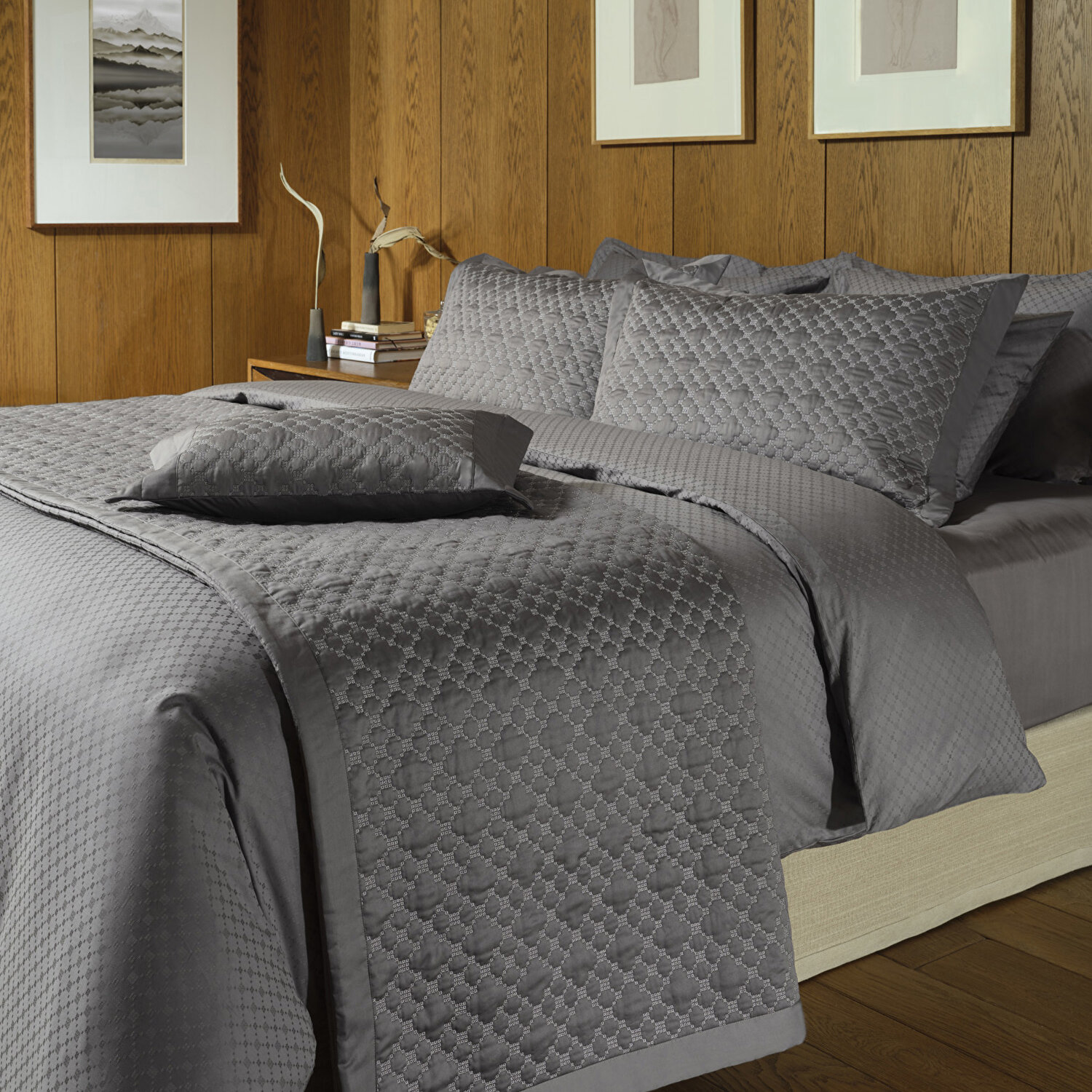 Valeron Lia Tek Kişilik Yatak Örtüsü Seti Antrasit