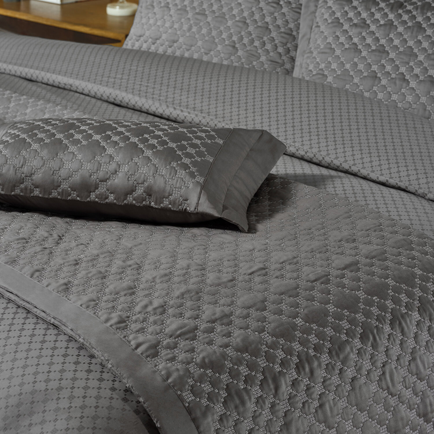 Valeron Lia Tek Kişilik Yatak Örtüsü Seti Antrasit