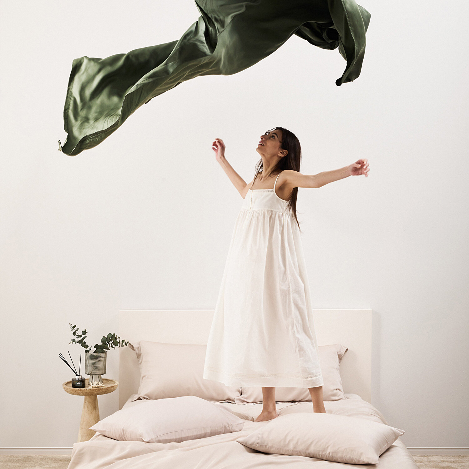 Linens X TENCEL™ Lyocell Çift Kişilik Nevresim Kılıfı Yeşil