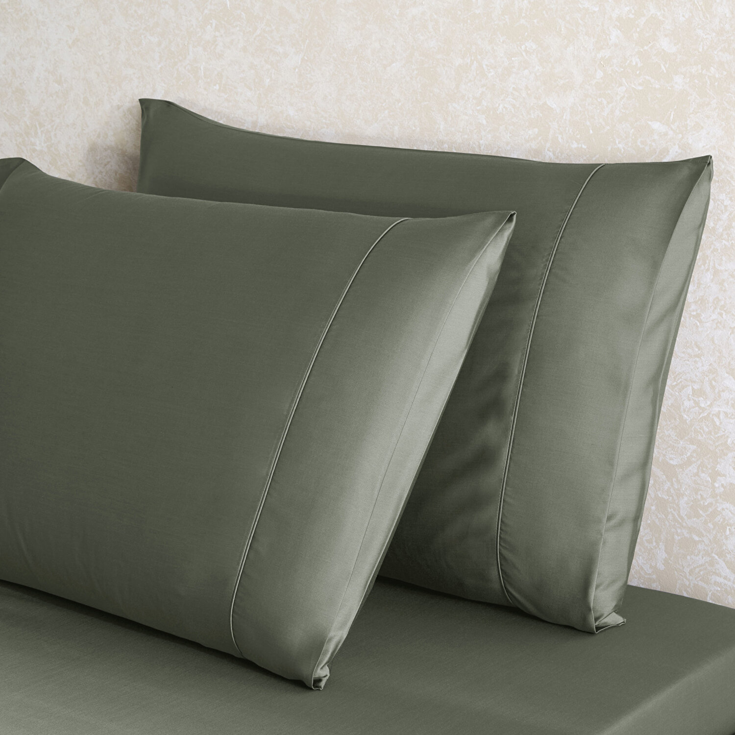 Linens X TENCEL™ Lyocell 2'li Volanlı Yastık Kılıfı Seti Yeşil