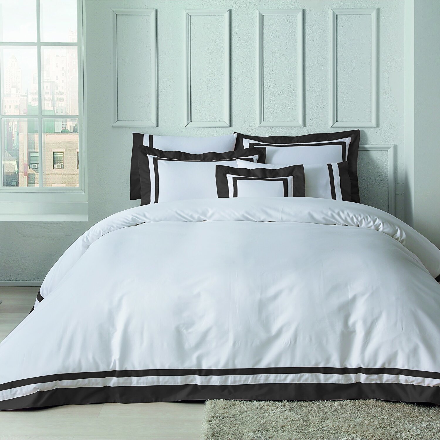 Valeron Nouveau Saten King Nevresim Takımı Antrasit