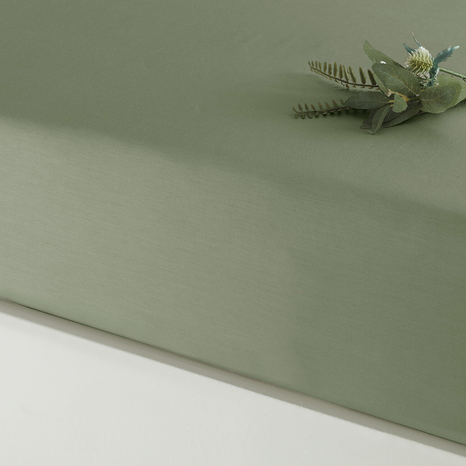 Linens Mix&Match Pamuk Saten Çift Kişilik Çarşaf Koyu Yeşil