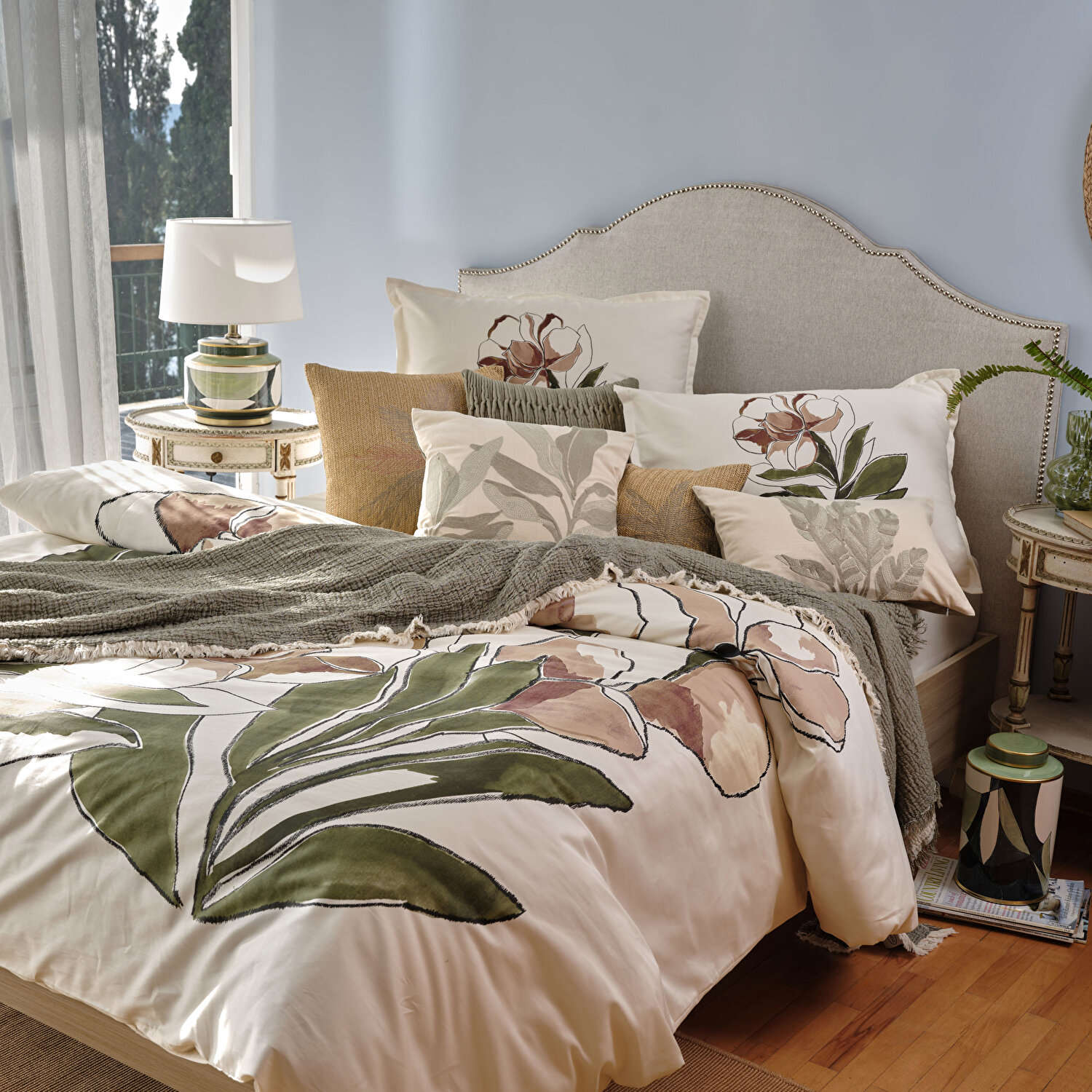 Linens Allday Elony Pamuk Saten Çift Kişilik Nevresim Takımı Ekru