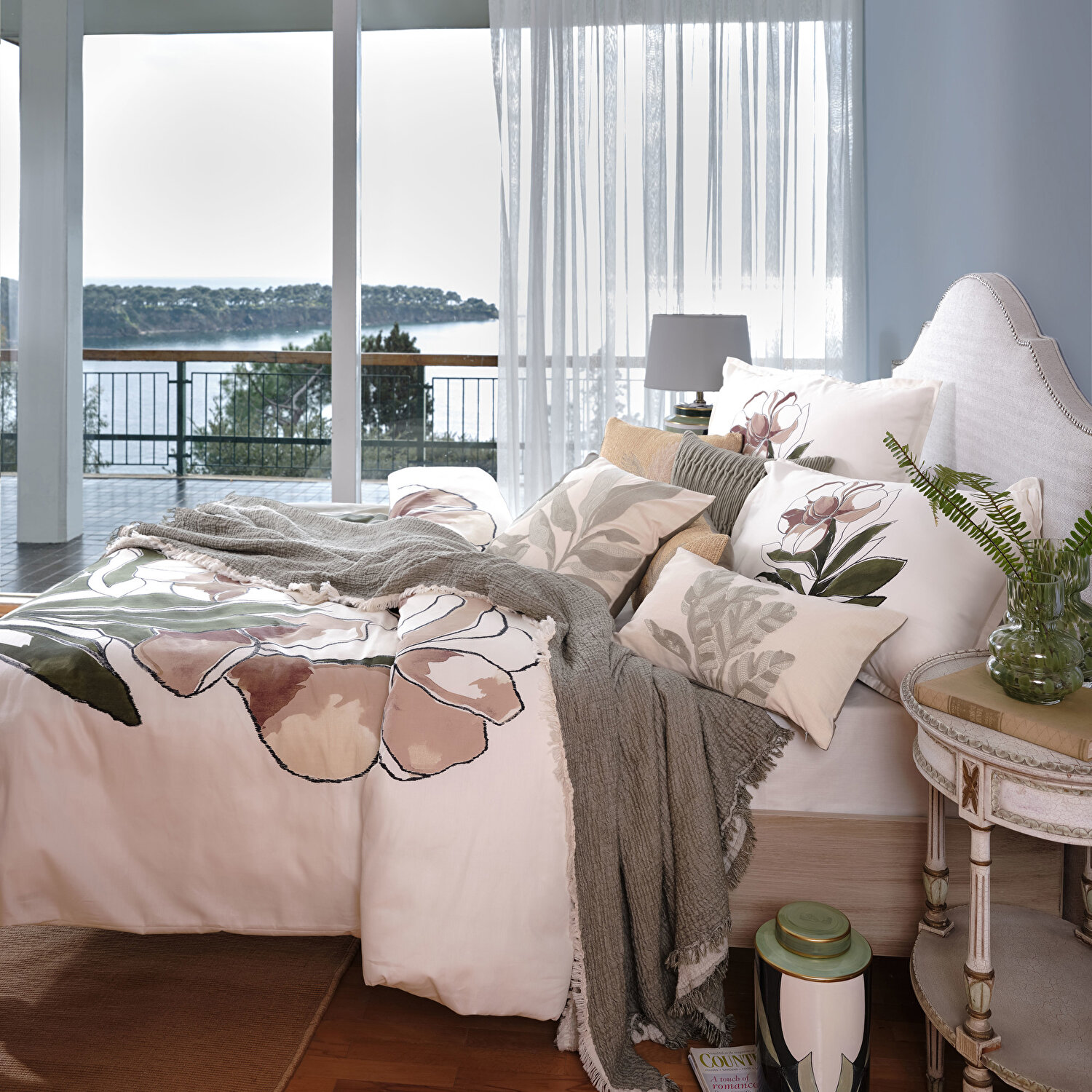 Linens Allday Elony Pamuk Saten Çift Kişilik Nevresim Takımı Ekru