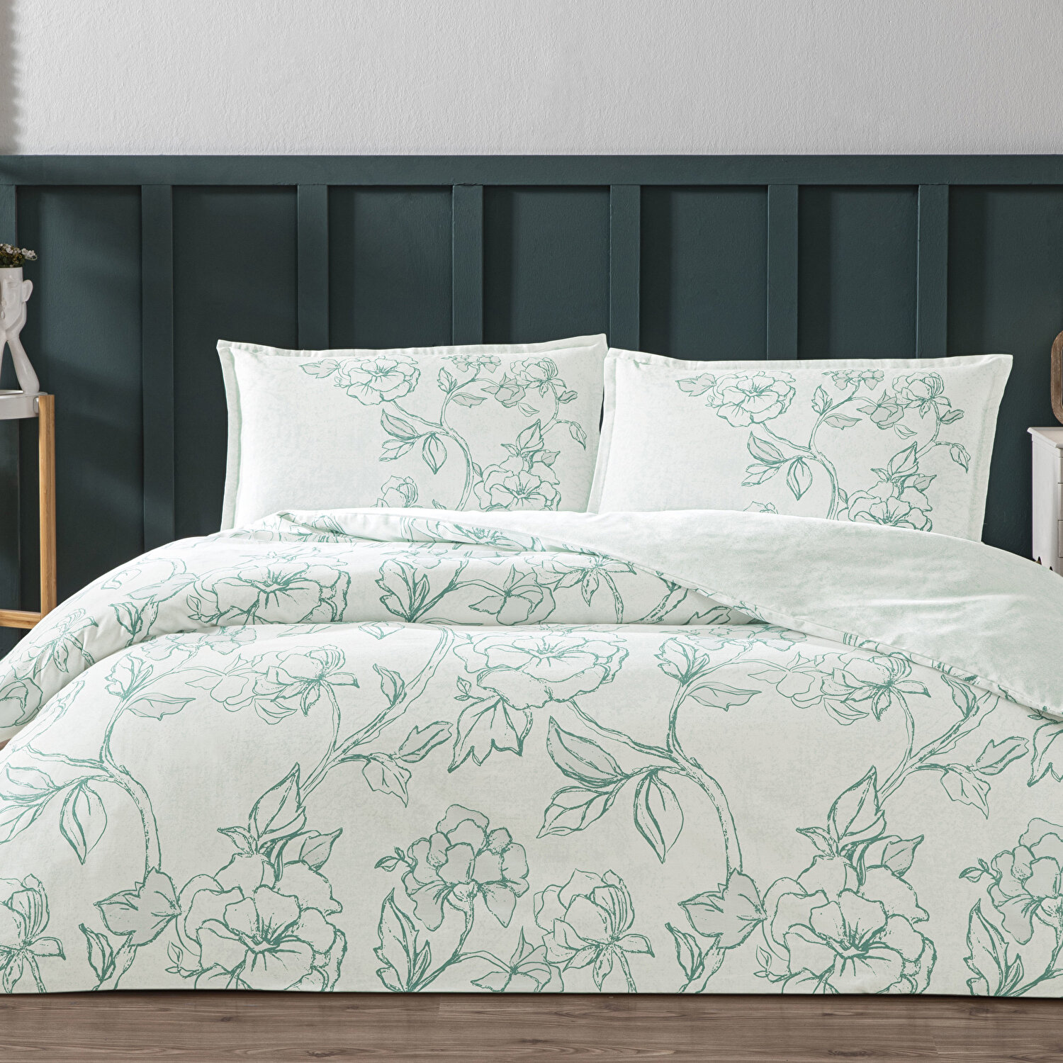 Linens Allday Allas Pamuk Saten Çift Kişilik Nevresim Takımı Mavi