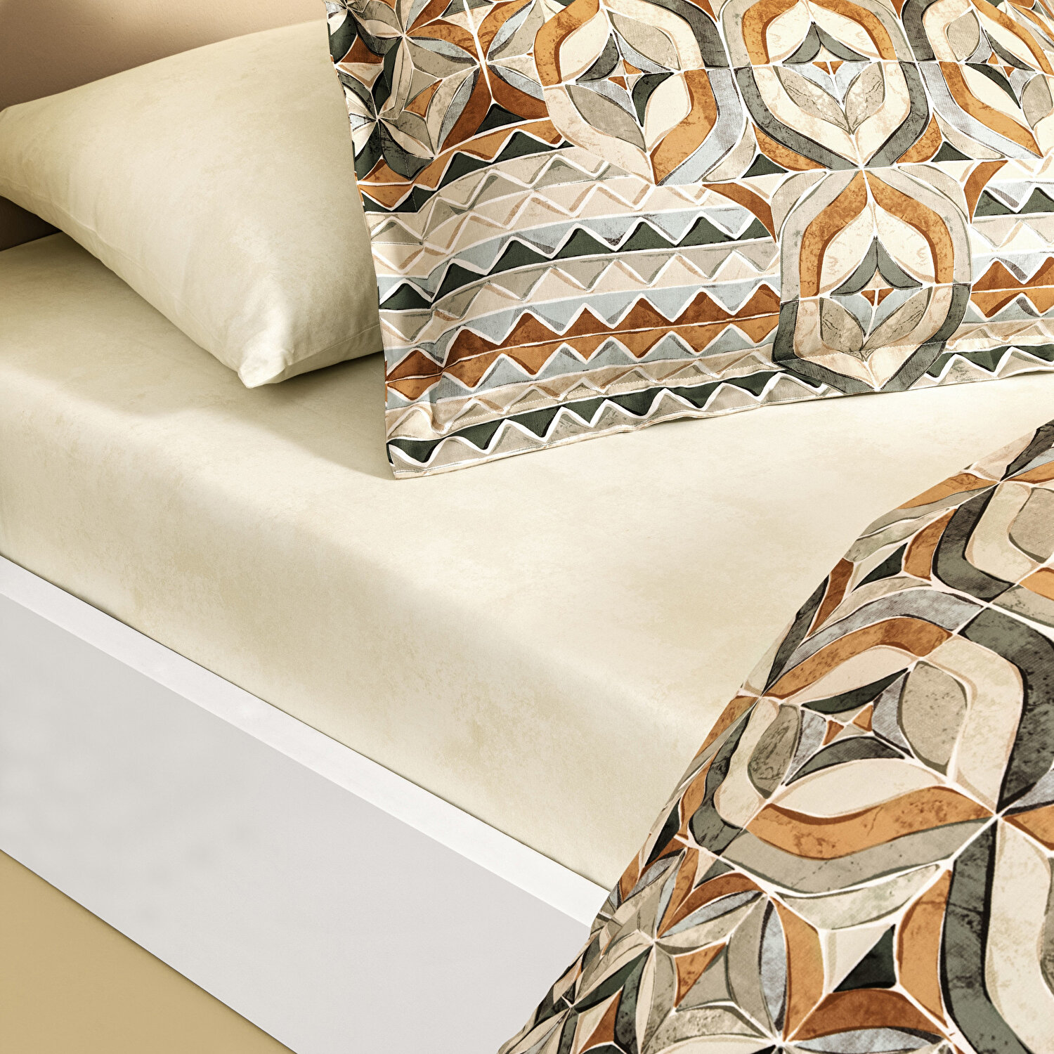 Linens Fresnel Pamuk Saten Tek Kişilik Nevresim Takımı Turuncu