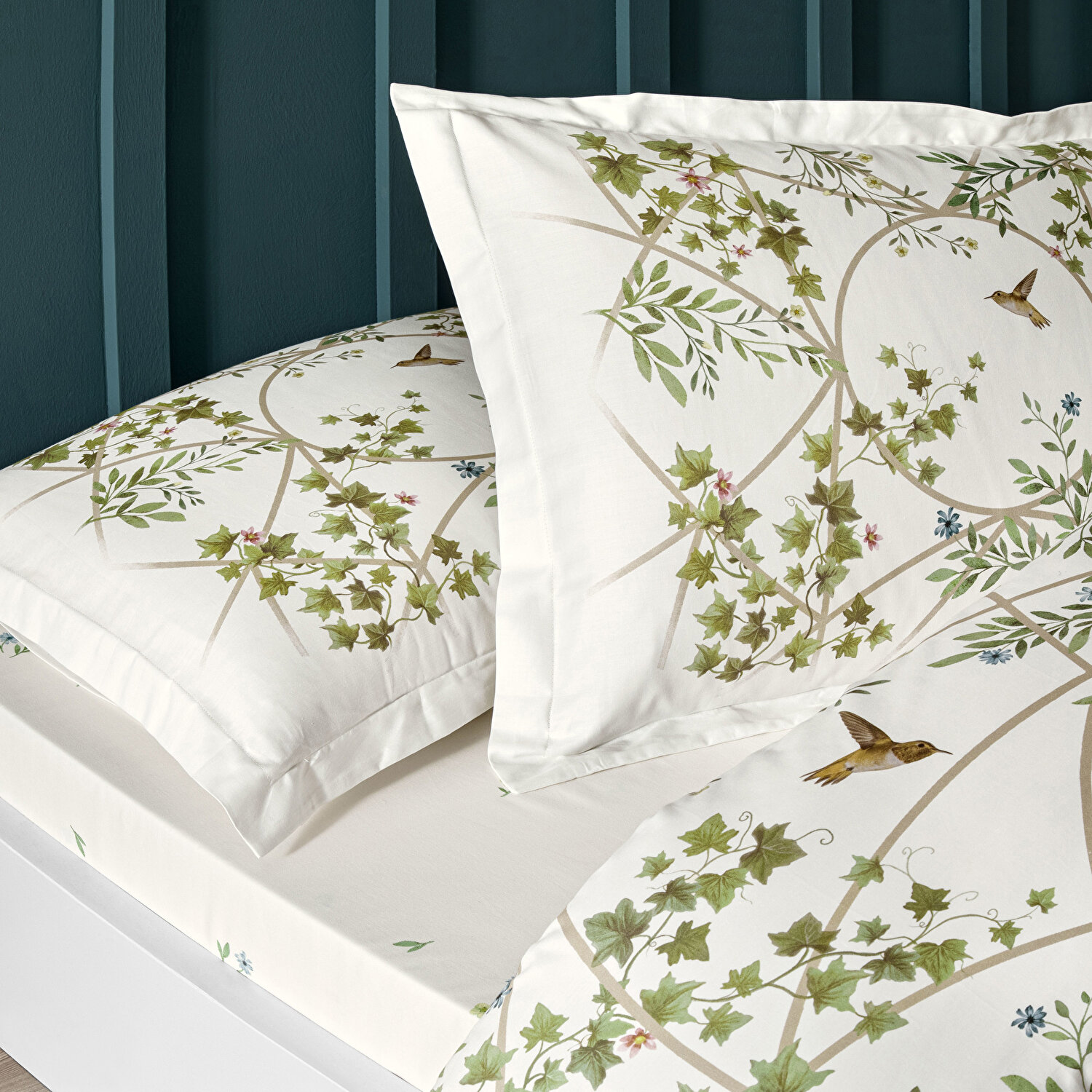 Linens Windsor Pamuk Saten Çift Kişilik Nevresim Takımı Yeşil