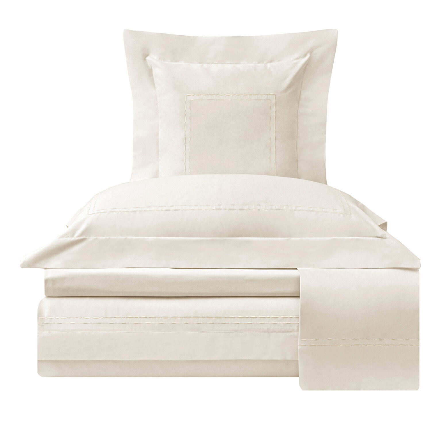 Valeron Amelia Saten King Nevresim Takımı Bej