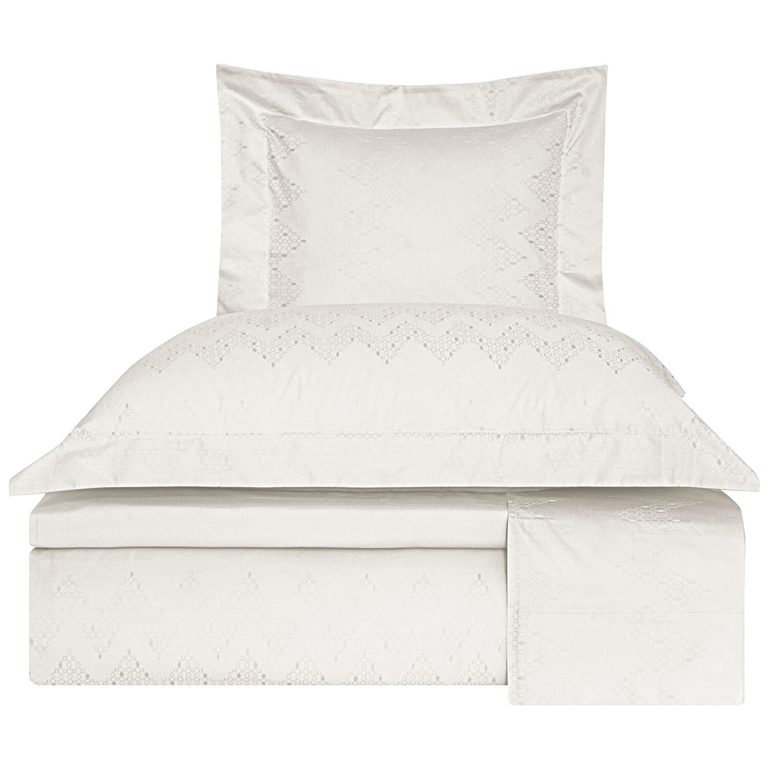 Valeron Cole Jakar King Nevresim Takımı Beyaz