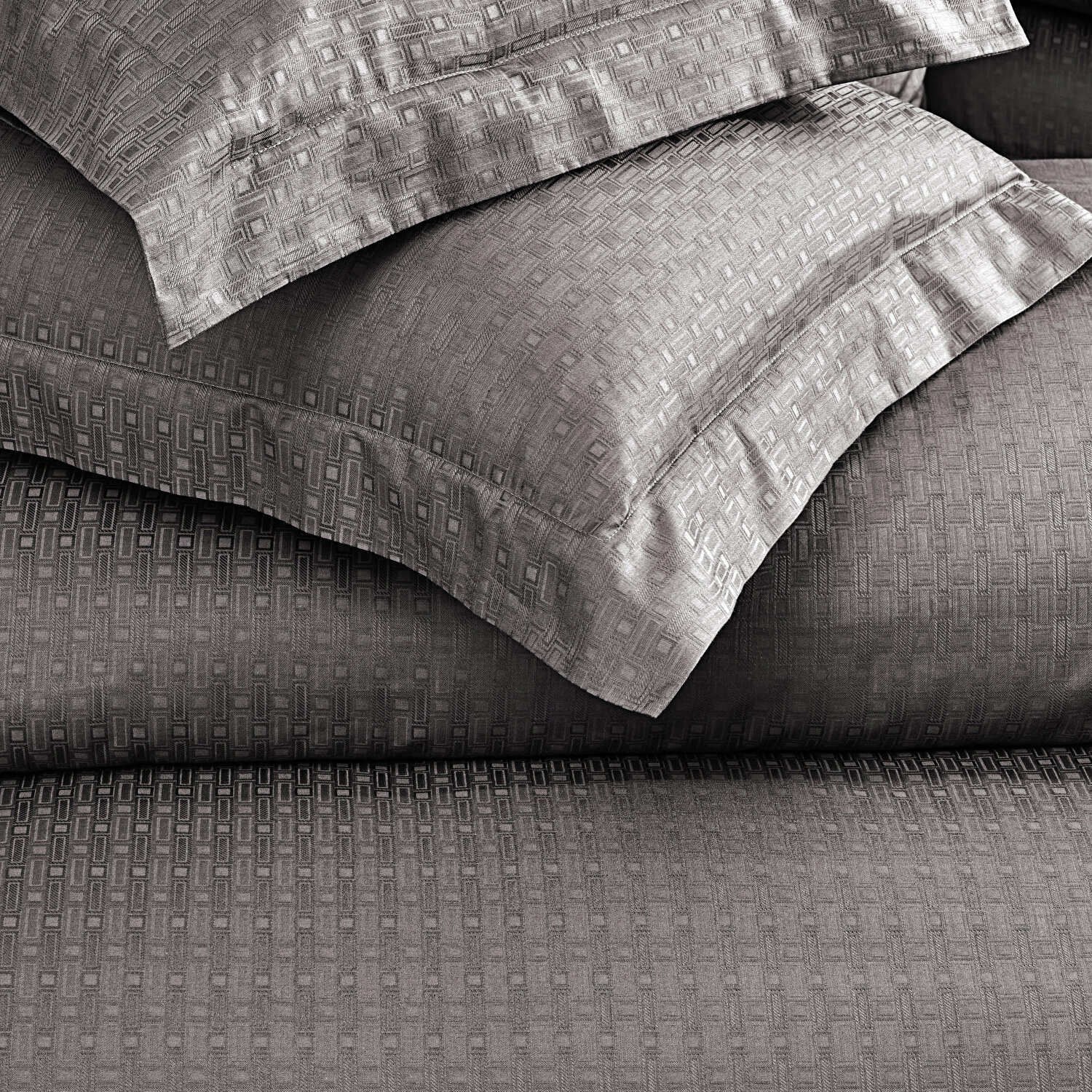 Valeron Davis Jakar Süper King Nevresim Takımı Antrasit