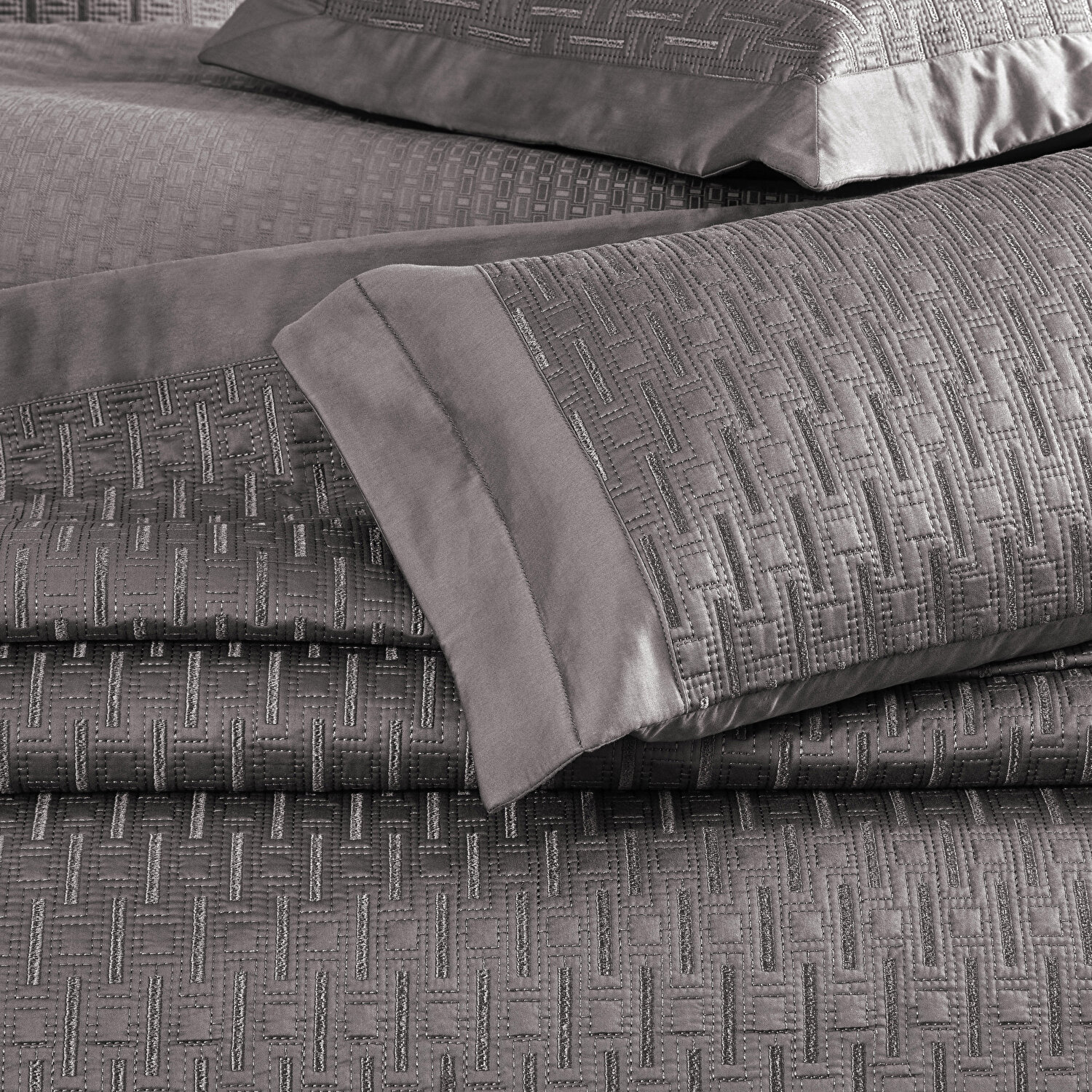 Valeron Lia Tek Kişilik Yatak Örtüsü Seti Antrasit