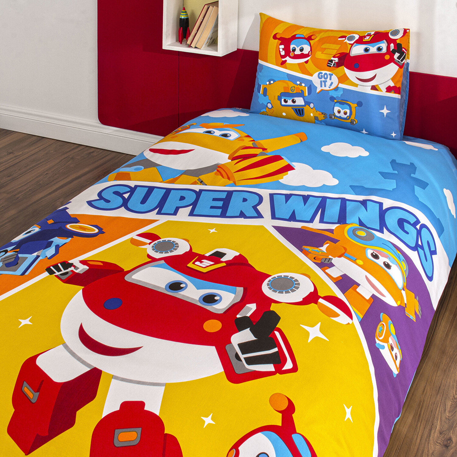 Taç Lisanslı Harika Kanatlar Fliying Tek Kişilik Pamuk Nevresim Takımı