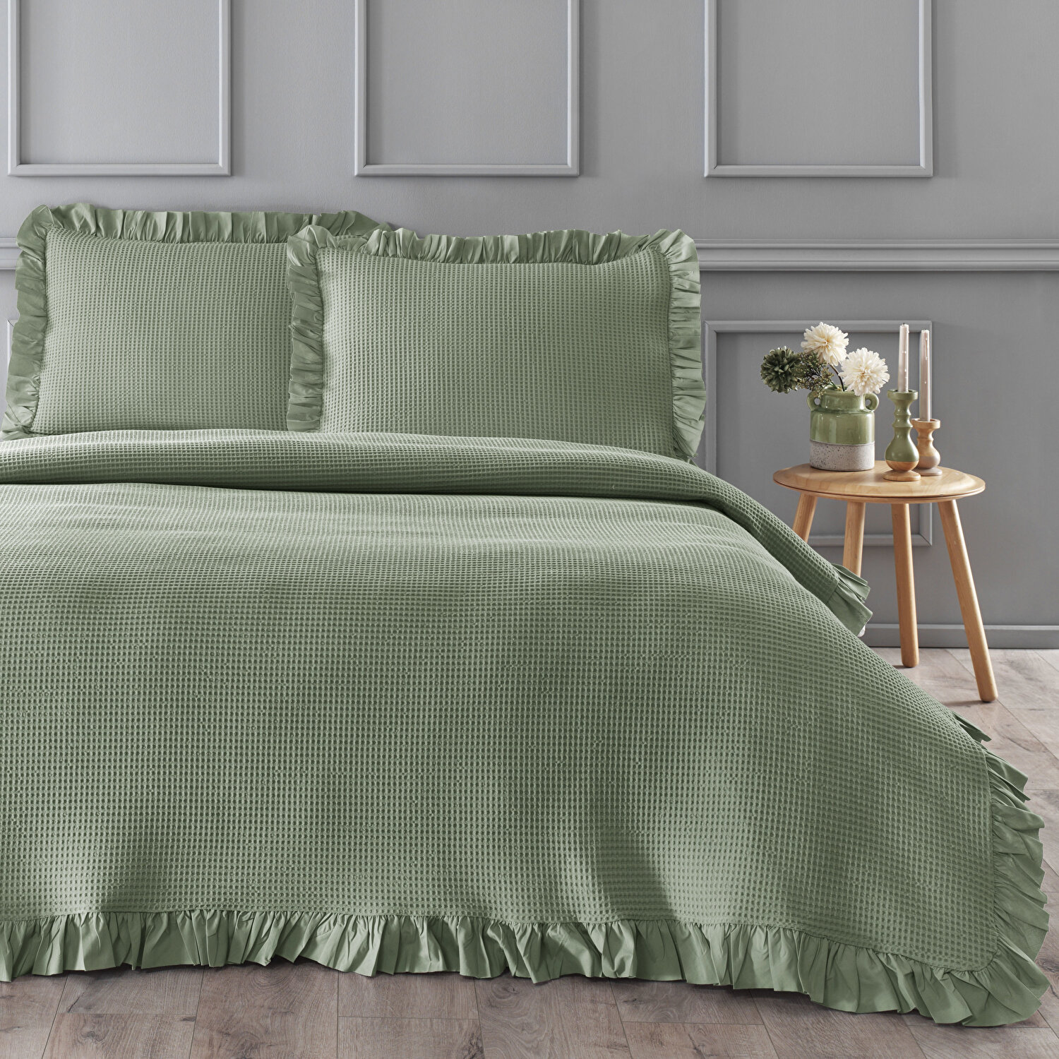 Linens Bsp Tek Kişilik Yatak Örtüsü Seti Yeşil