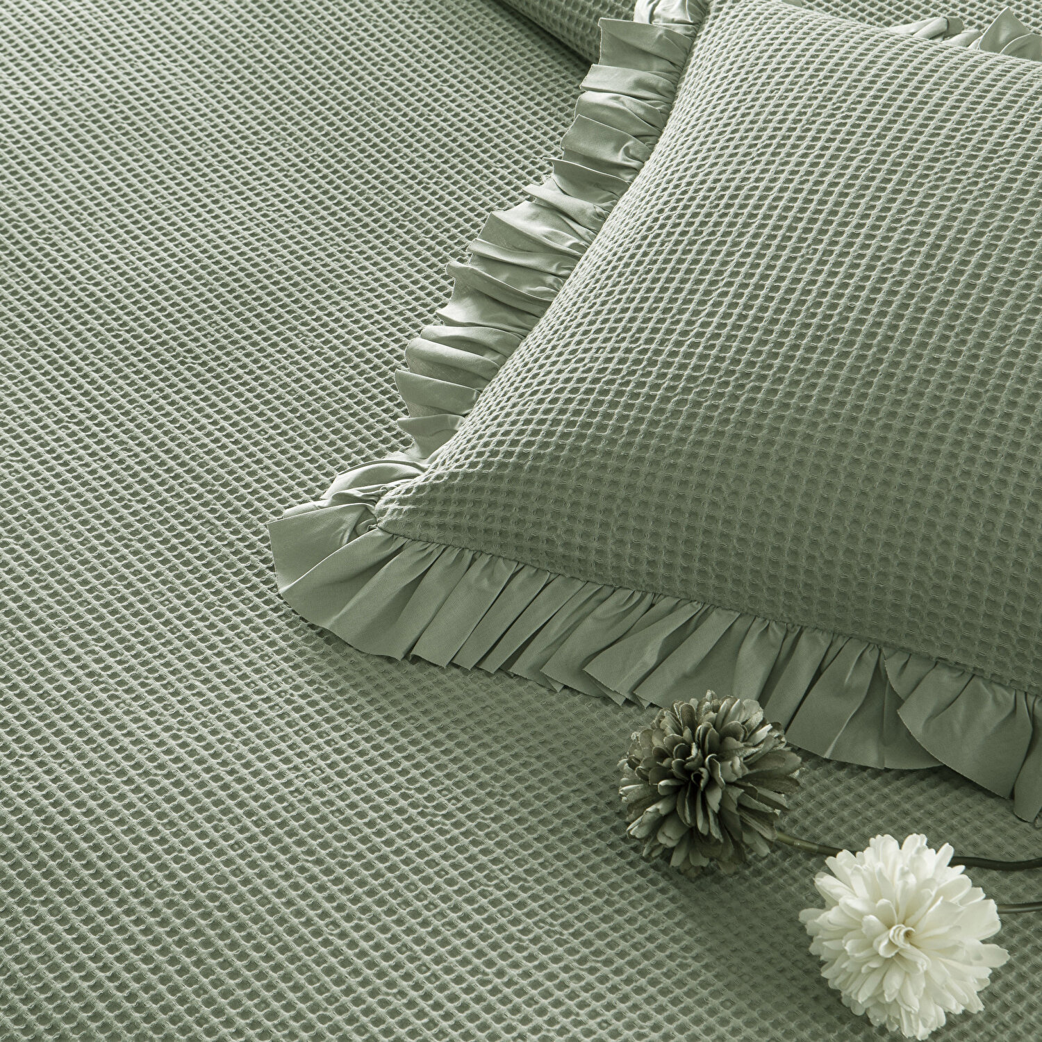 Linens Bsp Tek Kişilik Yatak Örtüsü Seti Yeşil