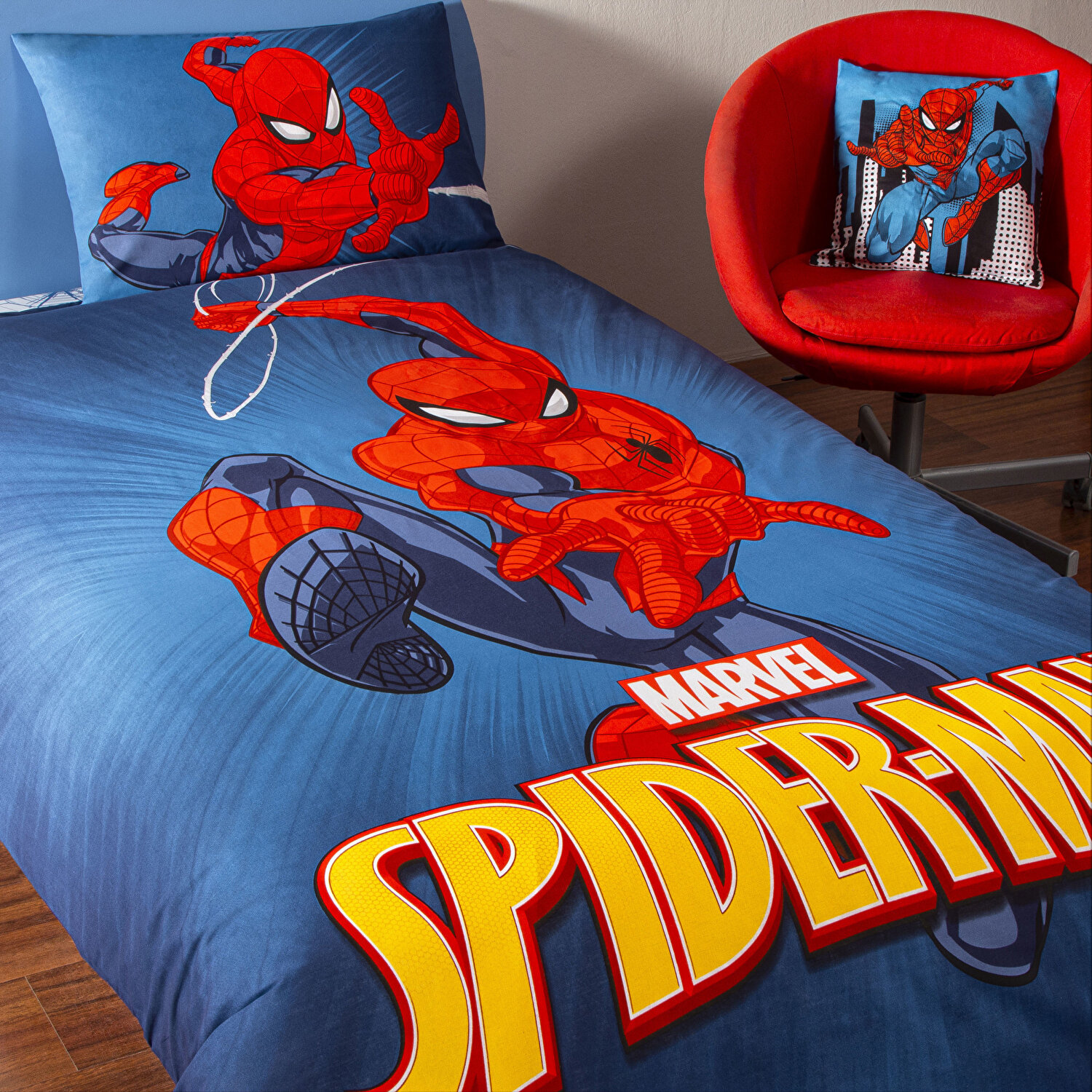 Taç Lisanslı Spiderman Classical Tek Kişilik Pamuk Nevresim Takımı