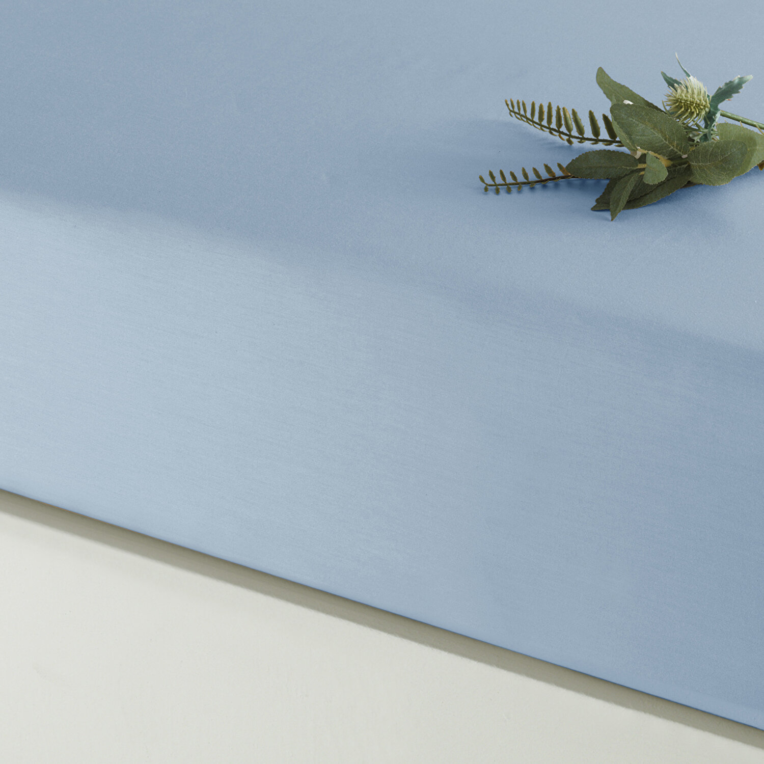 Linens Mix&Match Pamuk Saten Çift Kişilik Lastikli Çarşaf Mavi