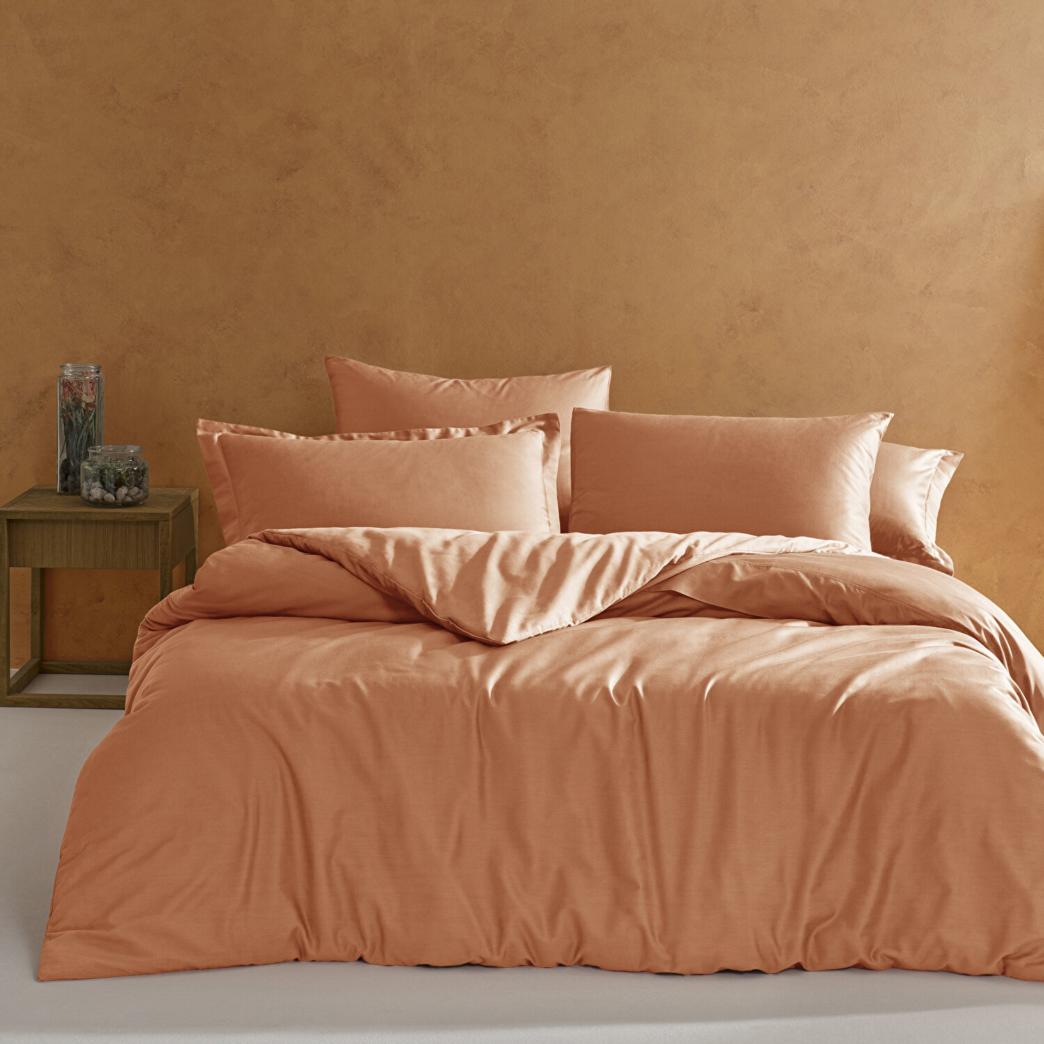 Linens Mix&Match Pamuk Saten 2'li Volanlı Yastık Kılıfı Seti Turuncu