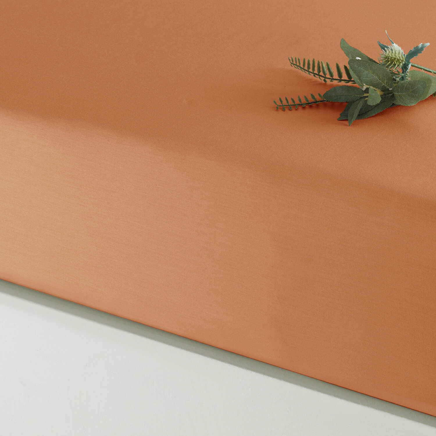 Linens Mix&Match Pamuk Saten Tek Kişilik Lastikli Çarşaf Turuncu