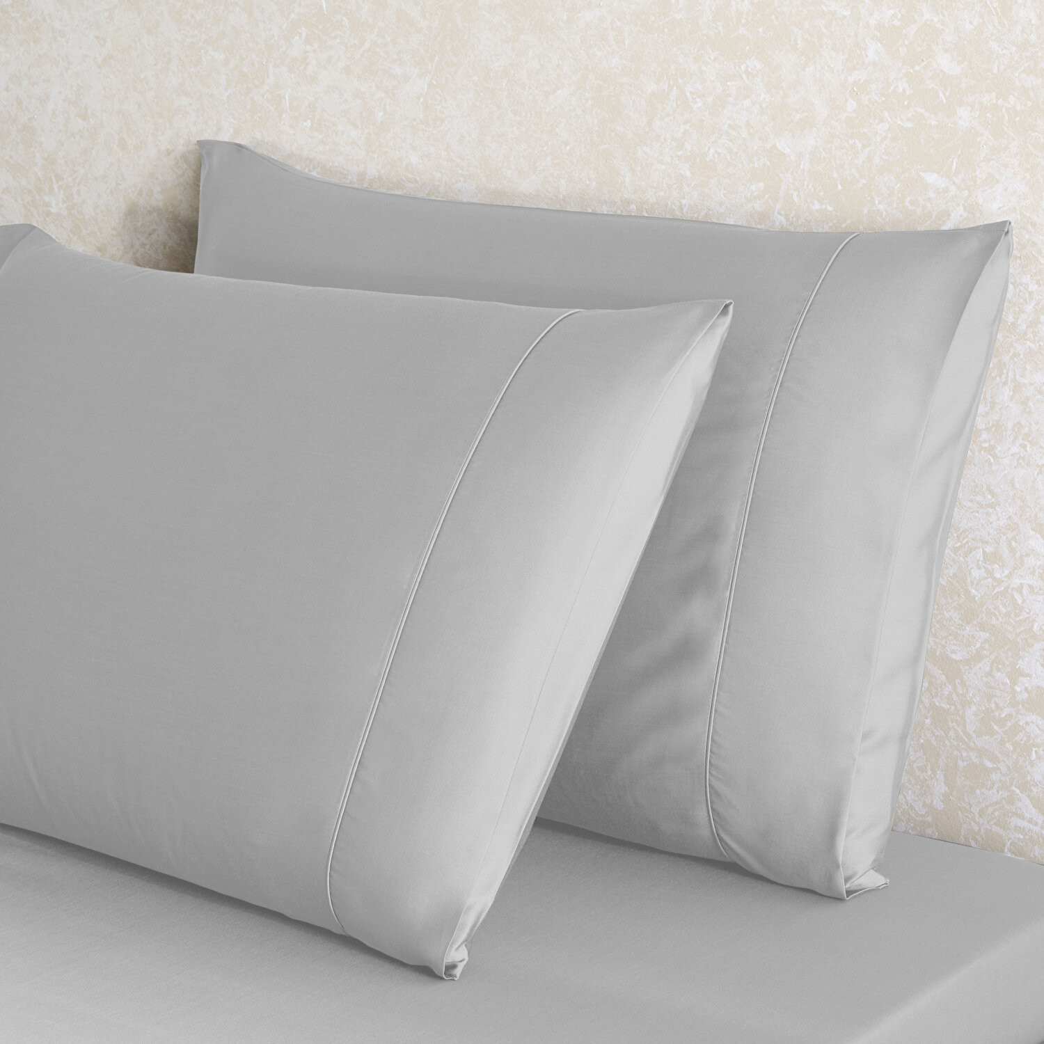 Linens X TENCEL™ Lyocell 2'li Volanlı Yastık Kılıfı Seti Gri