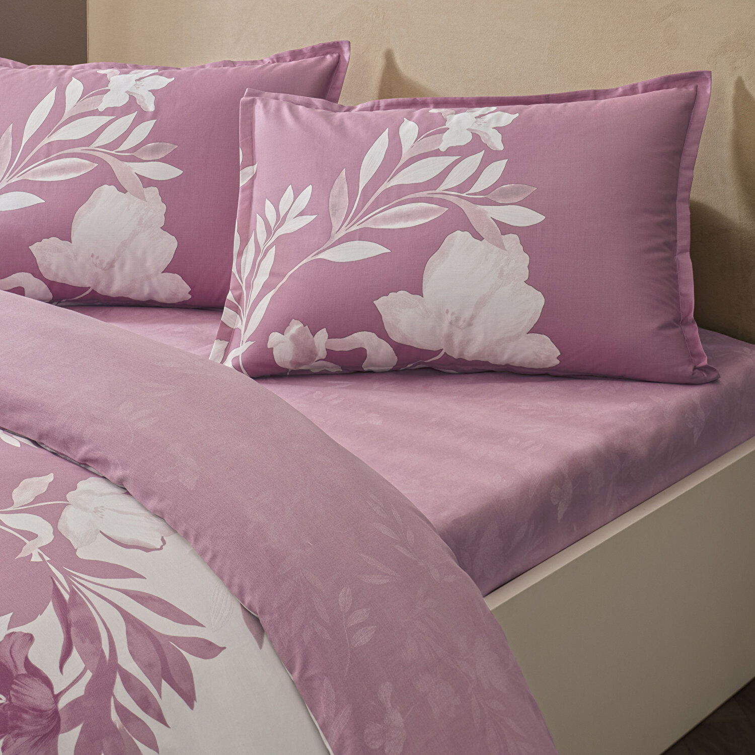 Linens Allday Pale Pamuk Saten Çift Kişilik Nevresim Takımı Pembe