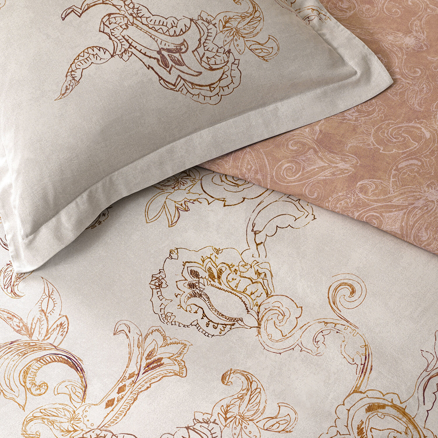 Linens Etienne Pamuk Saten Tek Kişilik Nevresim Takımı Gri