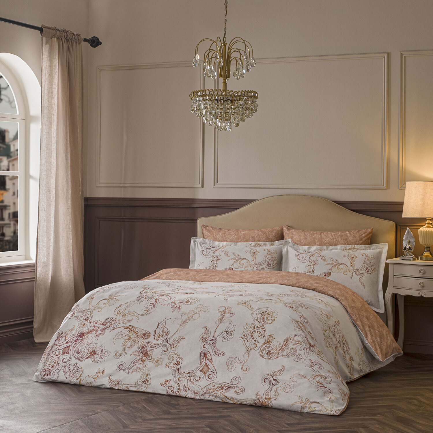 Linens Etienne Pamuk Saten Tek Kişilik Nevresim Takımı Gri