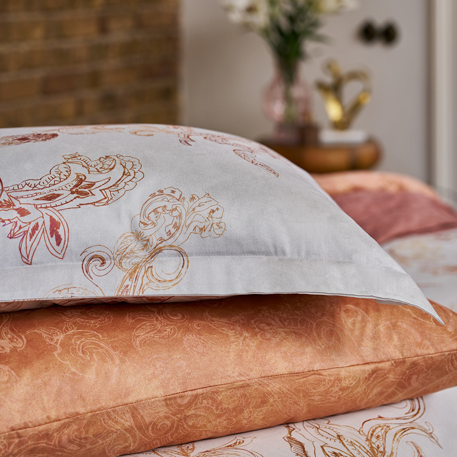 Linens Etienne Pamuk Saten Tek Kişilik Nevresim Takımı Gri