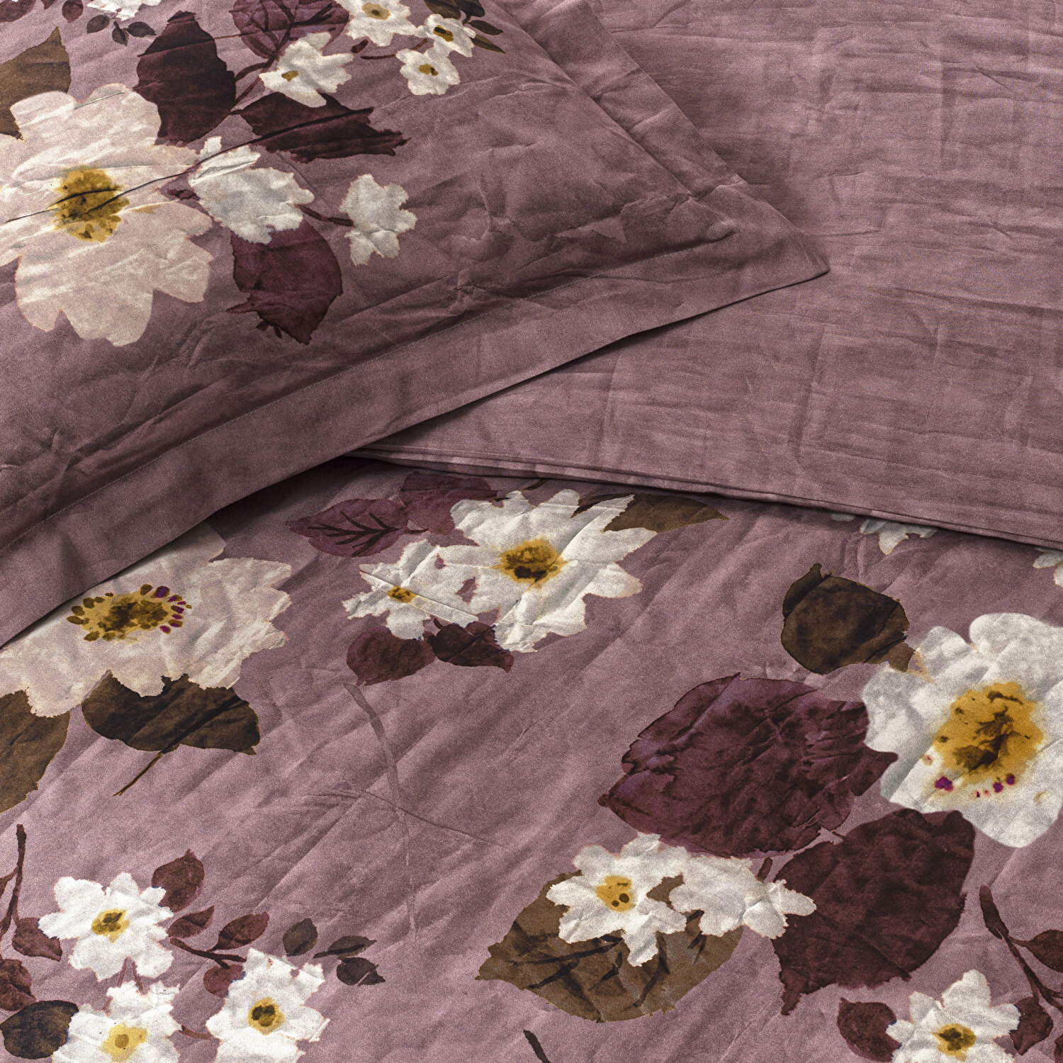 Linens Velour Pamuk Saten Çift Kişilik Nevresim Takımı Pembe