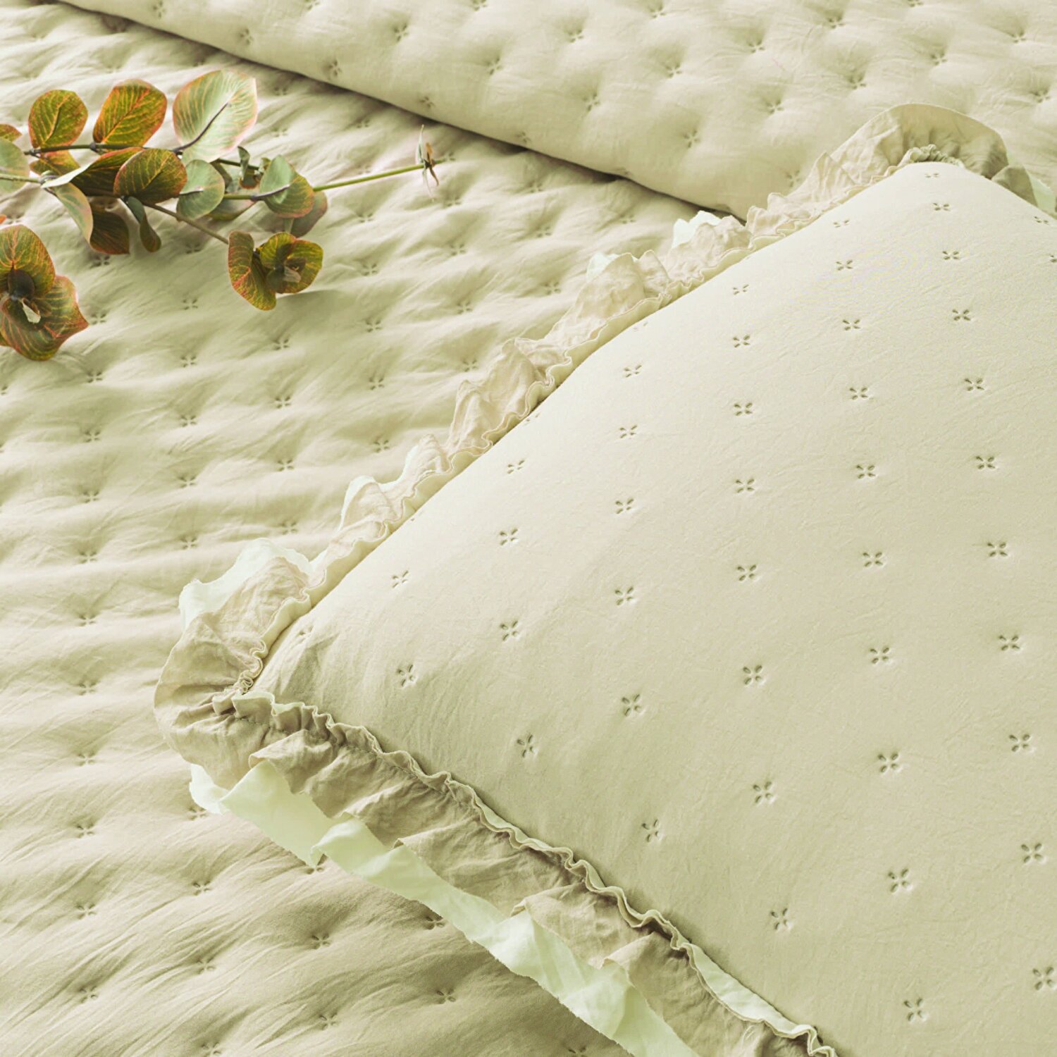 Linens Scarlett Çift Kişilik Yatak Örtüsü Seti Kahve