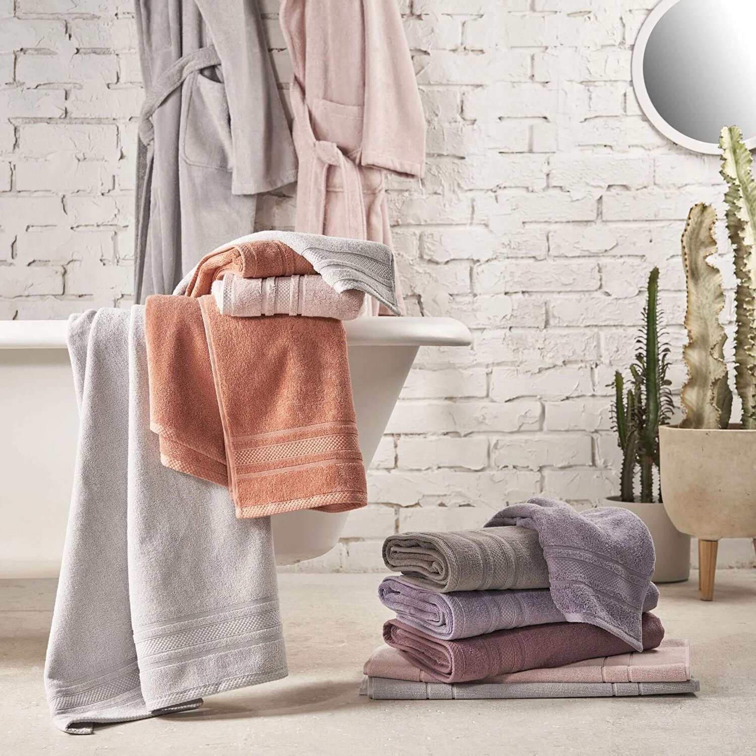 Linens Soft Pamuk 85x150 cm Banyo Havlusu Gri