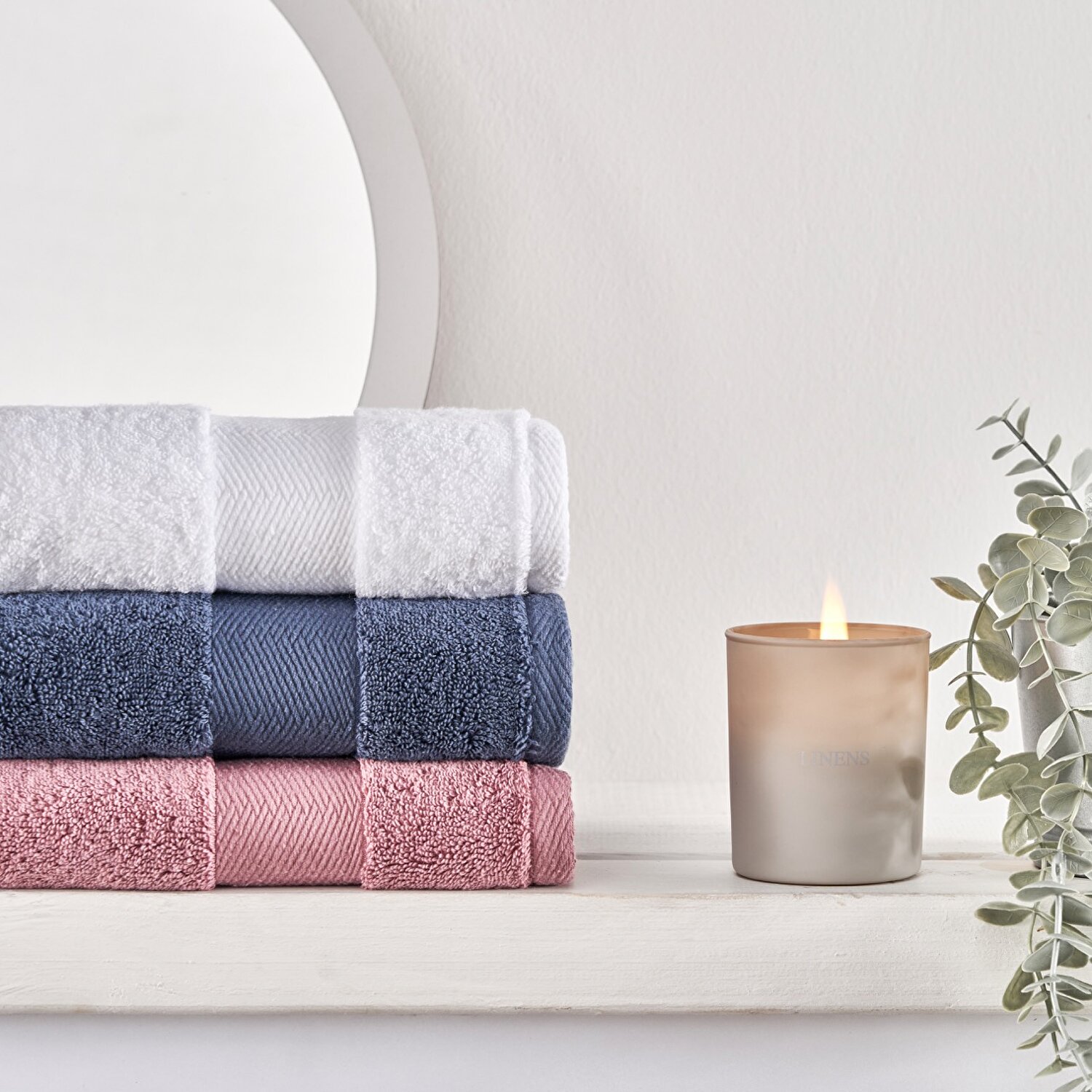 Linens Premium Pamuk 50x85 cm Yüz Havlusu Beyaz