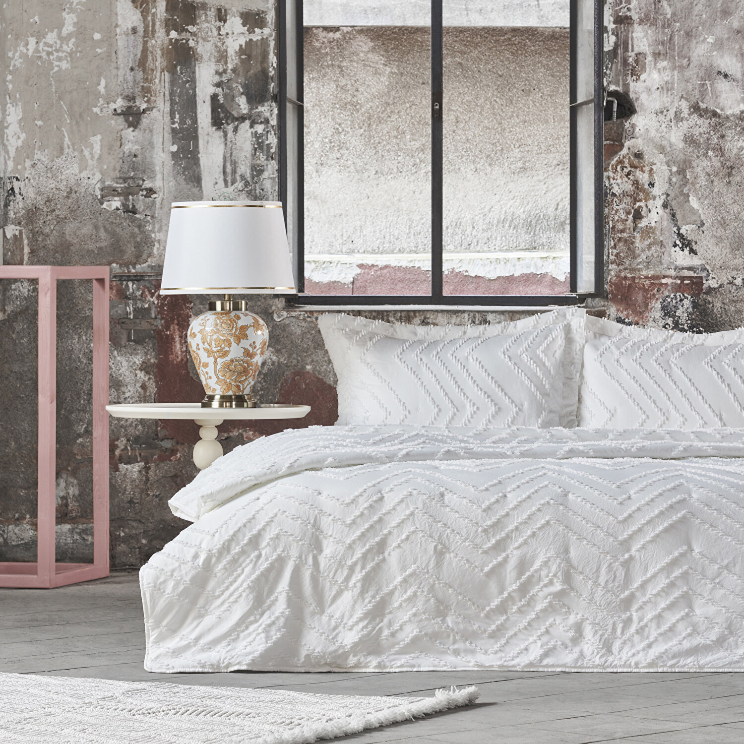 Linens Borneo Tek Kişilik Yatak Örtüsü Seti Beyaz