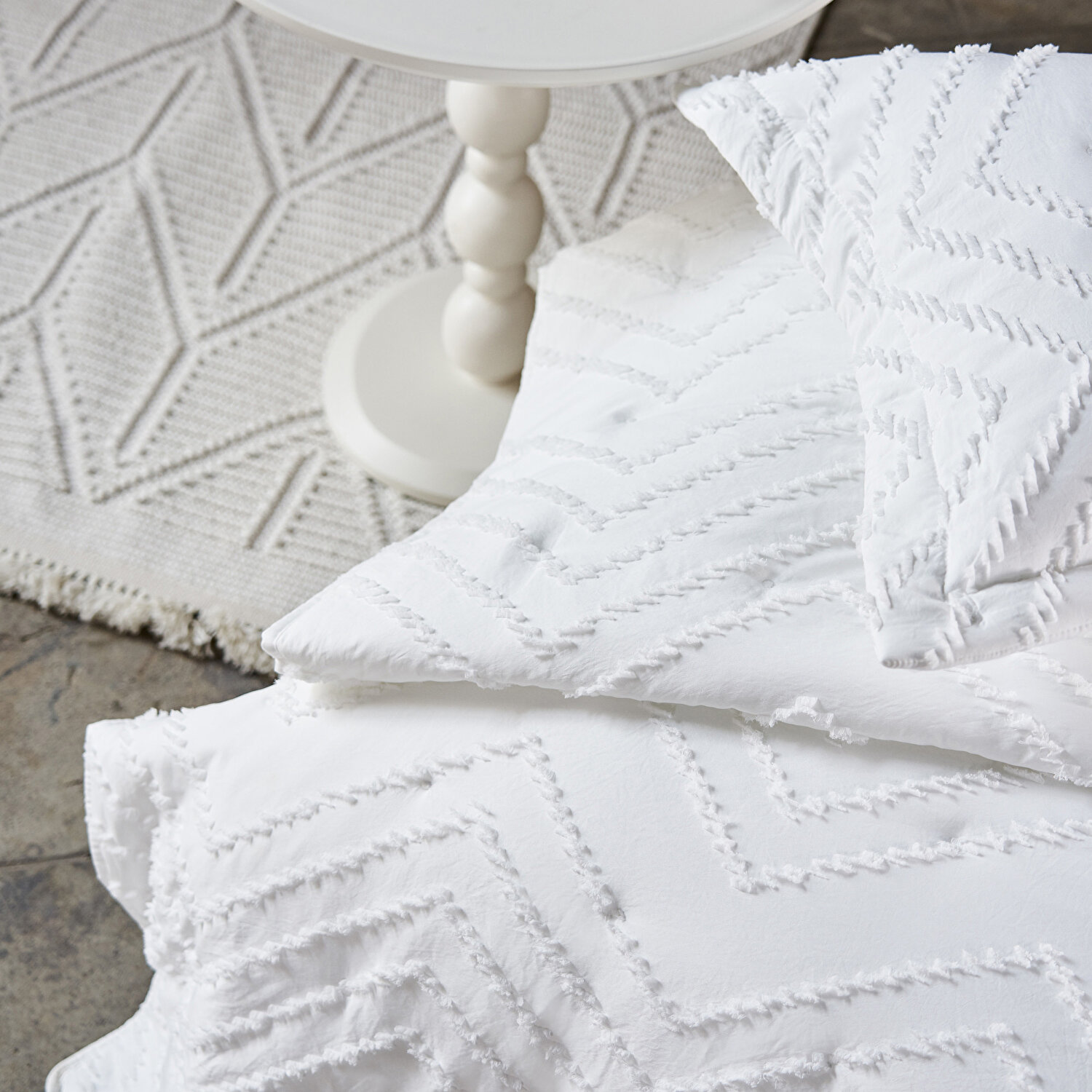 Linens Borneo Tek Kişilik Yatak Örtüsü Seti Beyaz