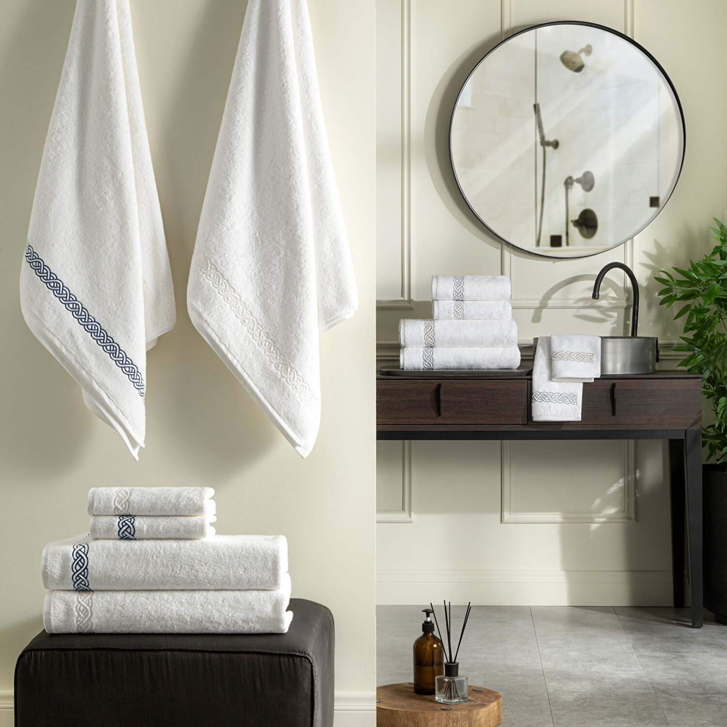 Valeron Helice 90x150 cm Banyo Havlusu Vizon