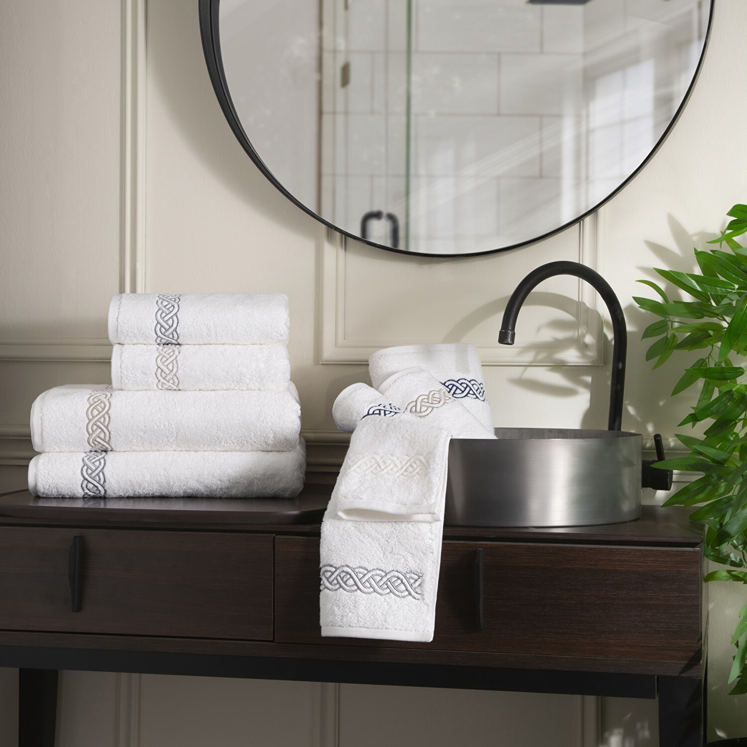 Valeron Helice 50x100 cm Yüz Havlusu Bej