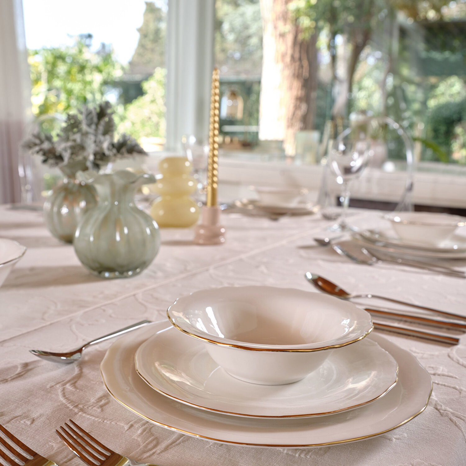 Linens Sancia 6x6x7 cm Mumluk Bej