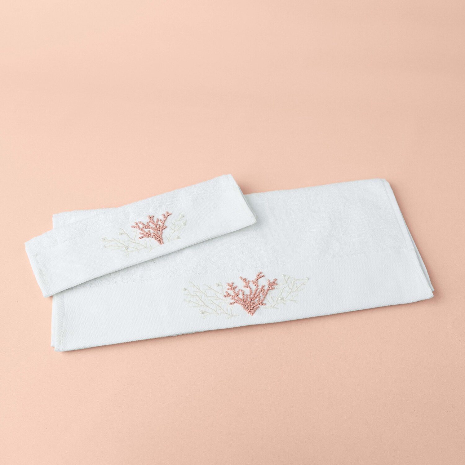 Linens Coral Bambu Yüz Havlusu 50x85 Cm Beyaz