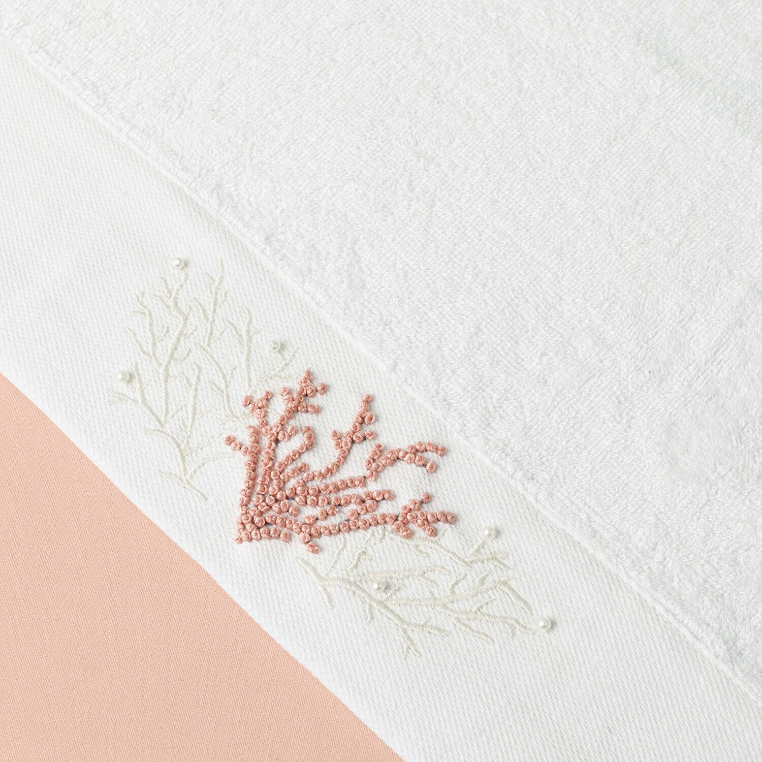 Linens Coral Bambu Yüz Havlusu 50x85 Cm Beyaz