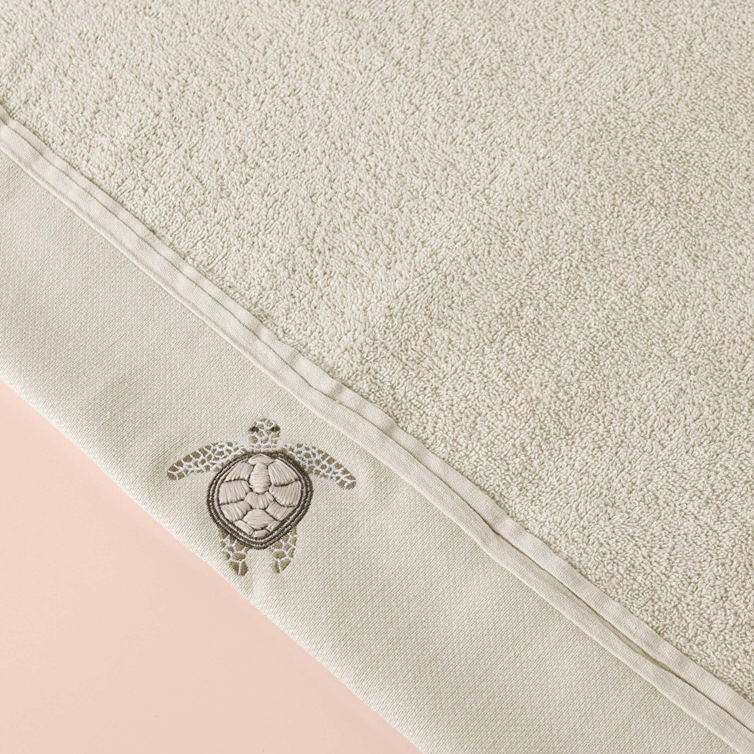 Linens Turtles Pamuk Yüz Havlusu 50X85 Cm Bej