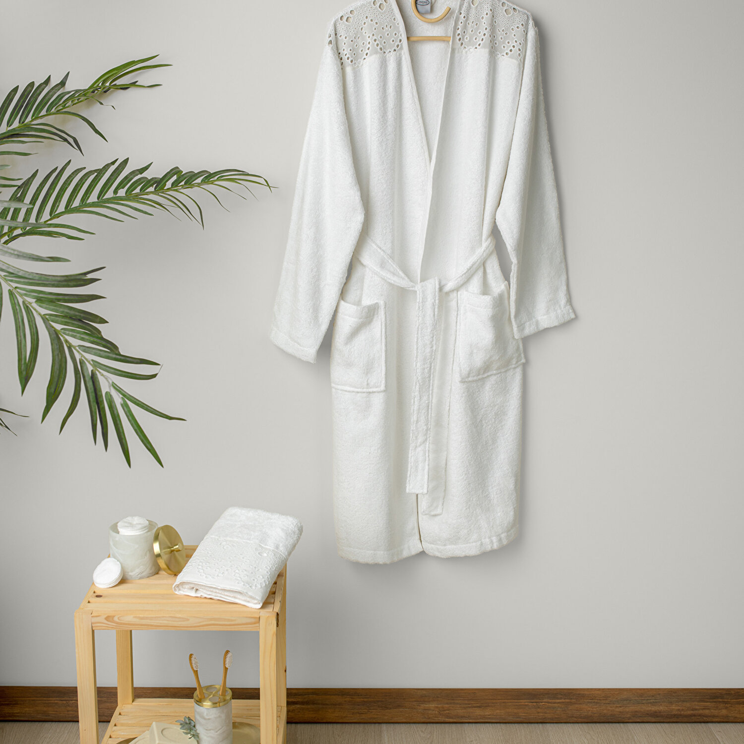 Linens Elia Bambu s/m Bornoz Seti Beyaz