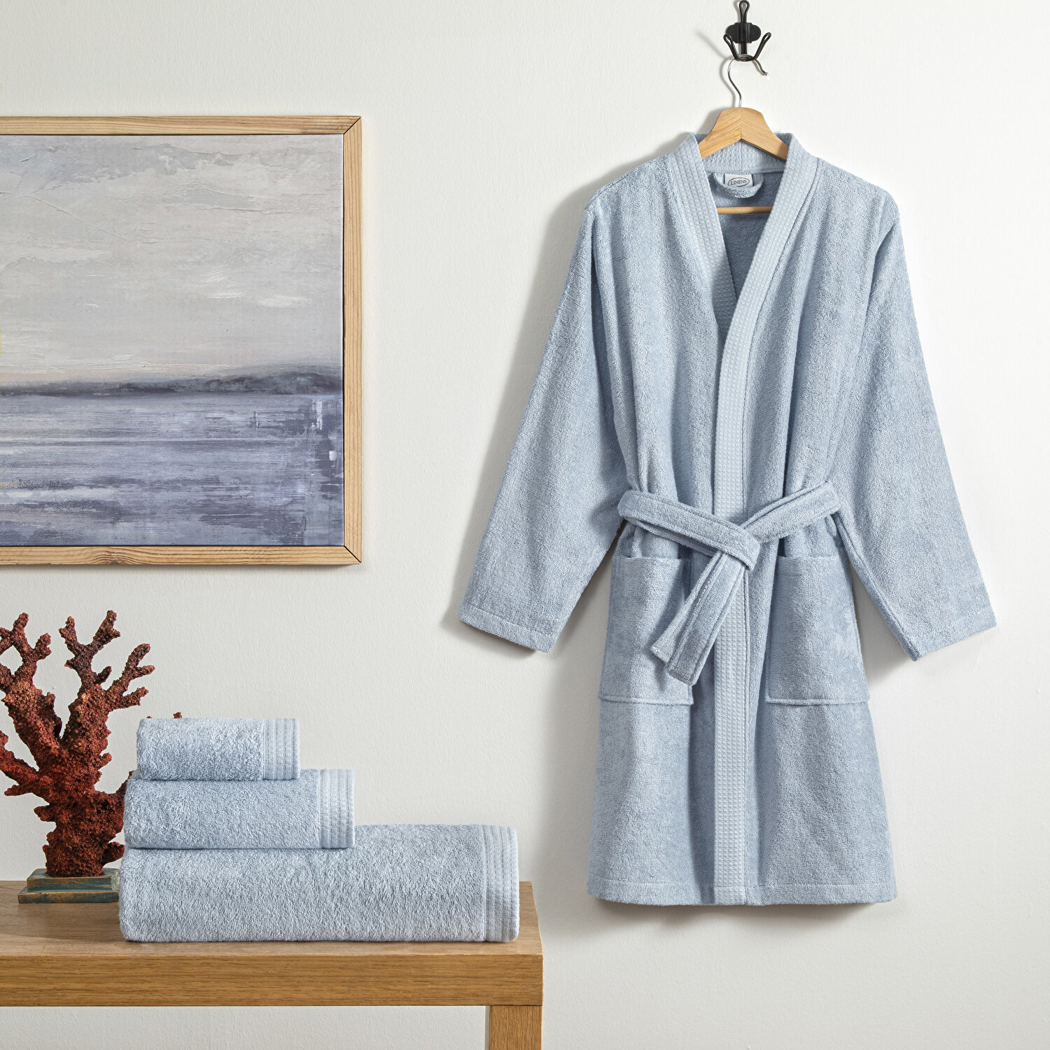 Linens Cozy Bambu S/M Bornoz Mavi