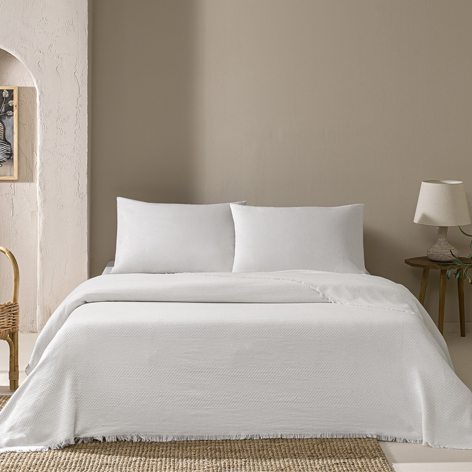 Linens Comet Pike Çift Kişilik Beyaz